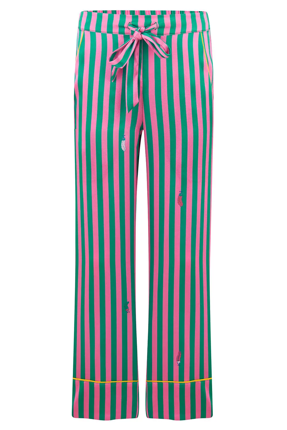 Amelie Flamingo Stripe Girls Silk Pyjama Set - Image 6