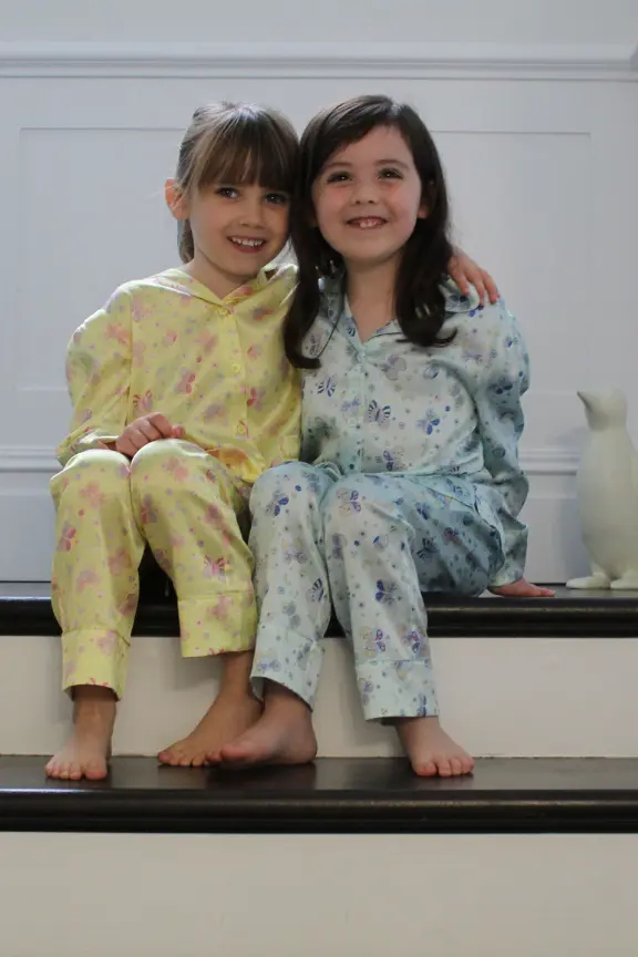 Amelie Glacier Butterfly Girls Silk Pyjama Set - Image 4