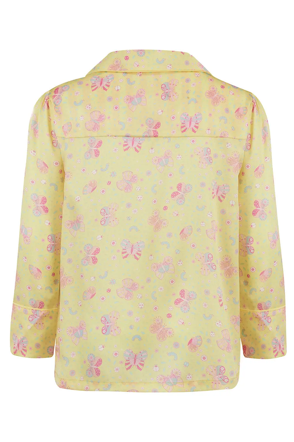 Amelie Lemonade Butterfly Girls Silk Pyjama Set - Image 8