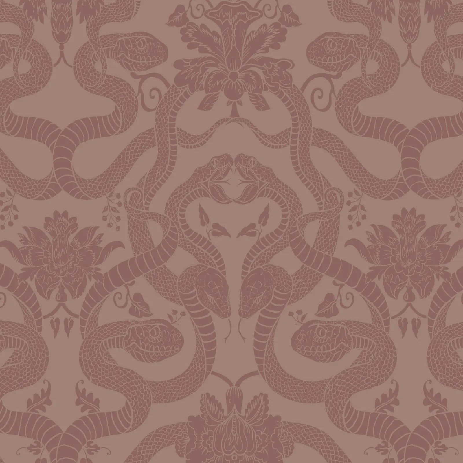 ANACONDA Traditional Wallpaper - Dusky Pink