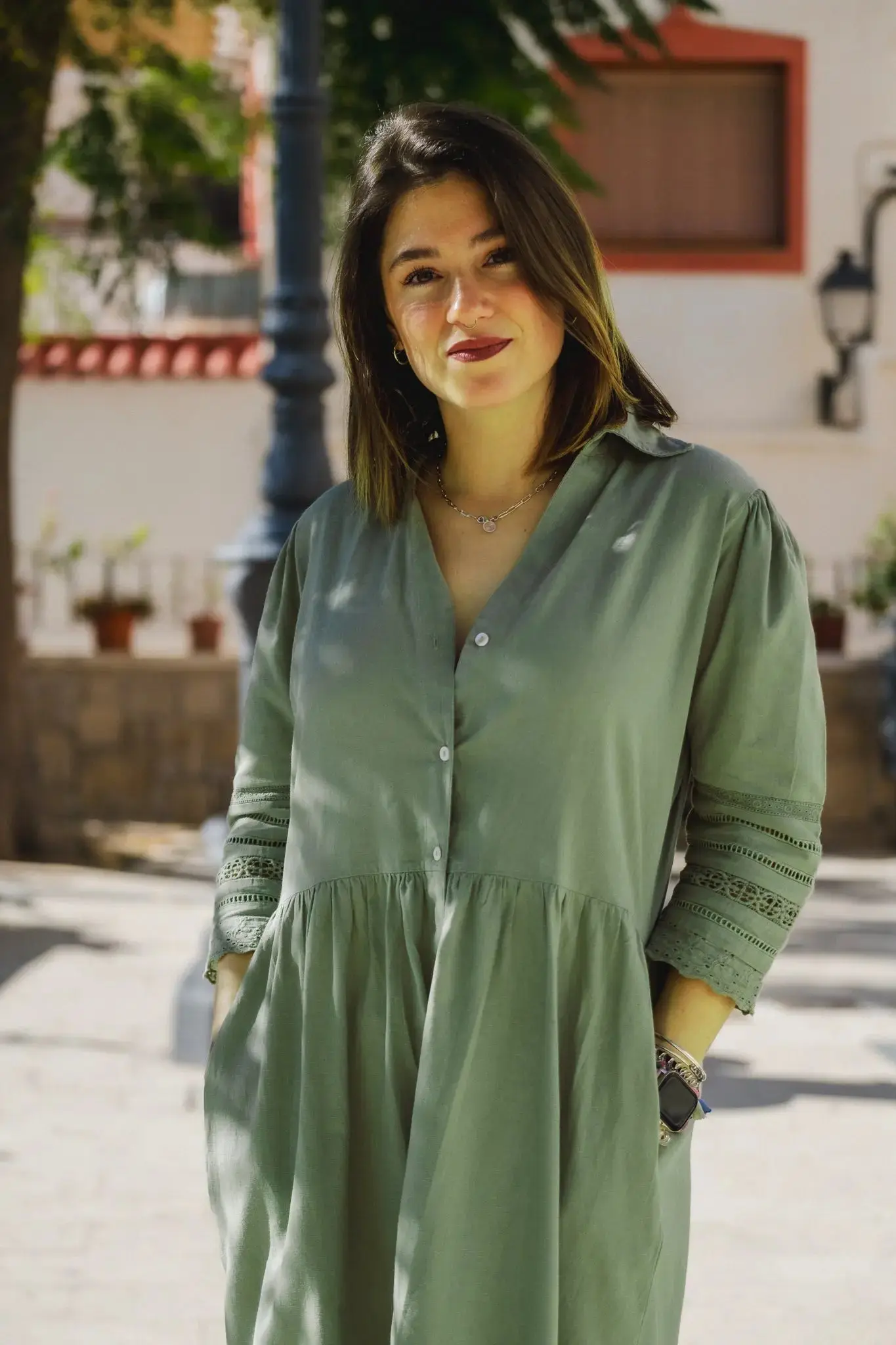 Ananya linen blend lace dress - Image 2