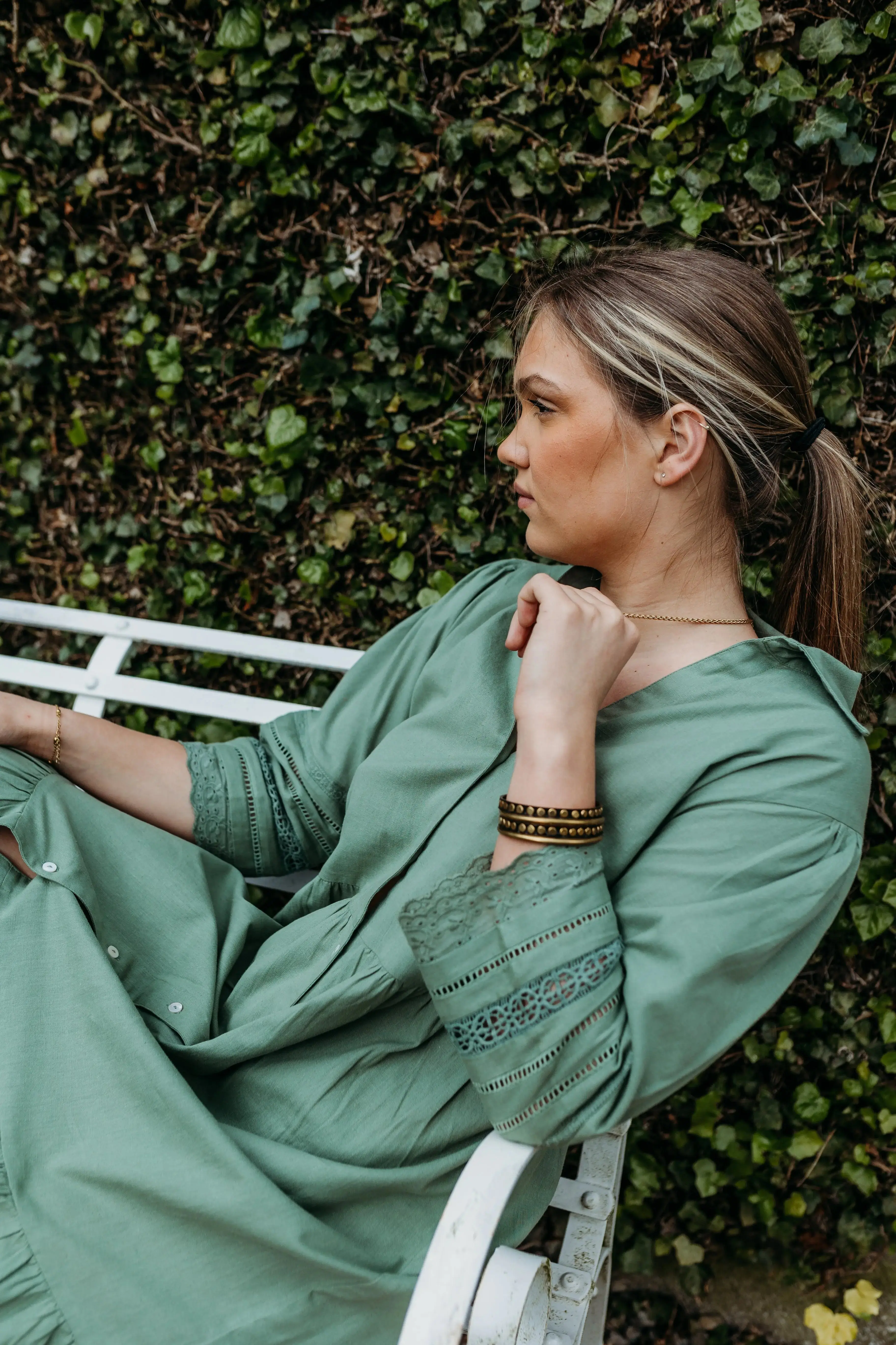 Ananya linen blend lace dress - Image 4