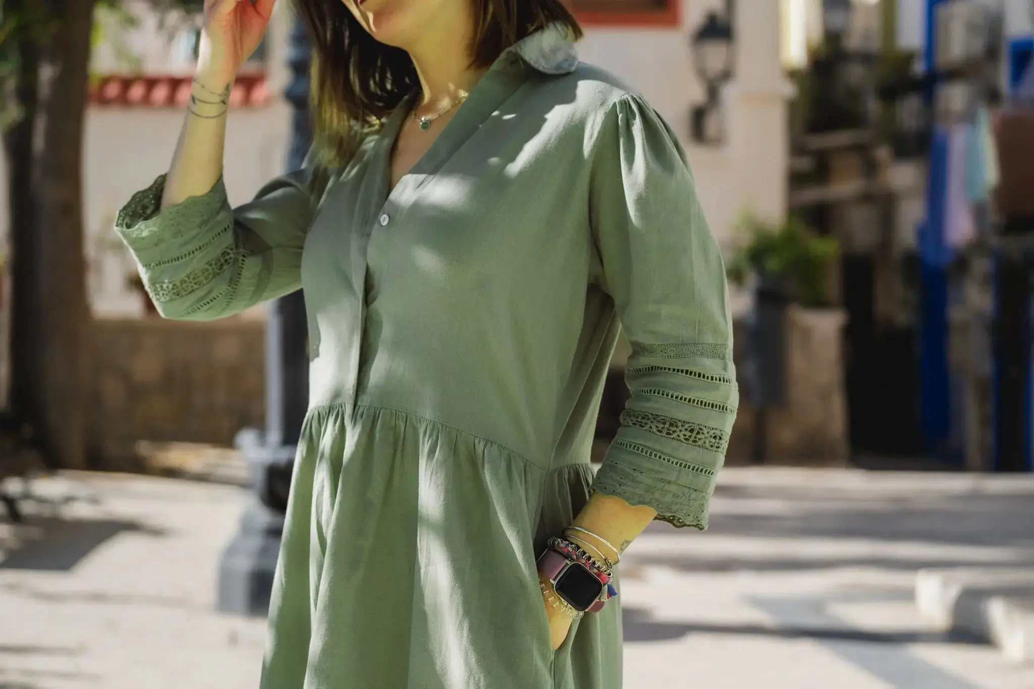 Ananya linen blend lace dress - Image 9
