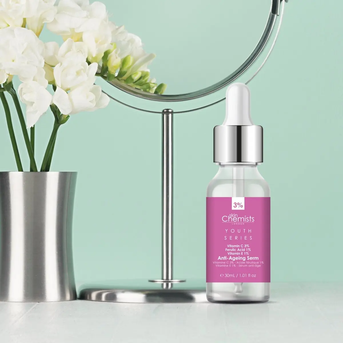 Anti-Ageing Serum Vitamin C 3%, Ferulic Acid 1%, Vitamin E 1% 30ml - Image 4