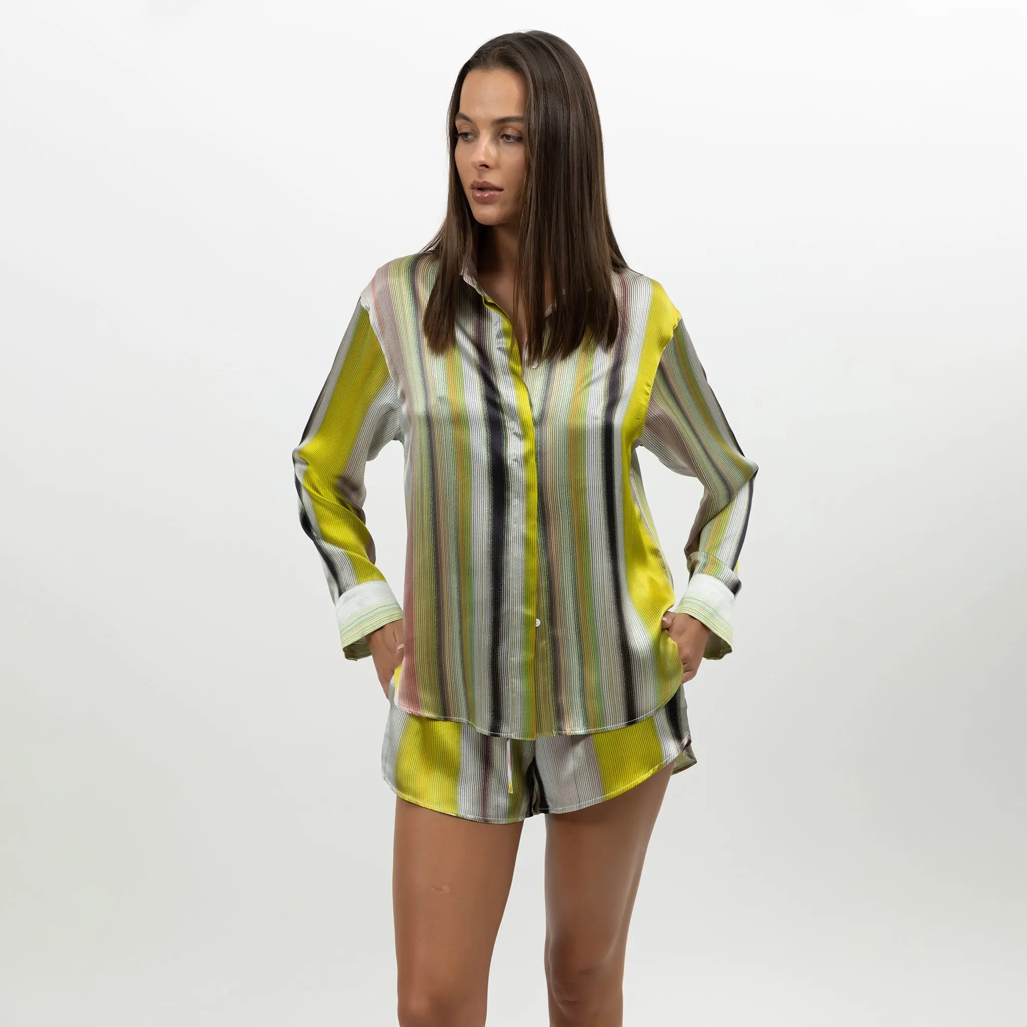 Art Stripes Silk Shorts - Image 6