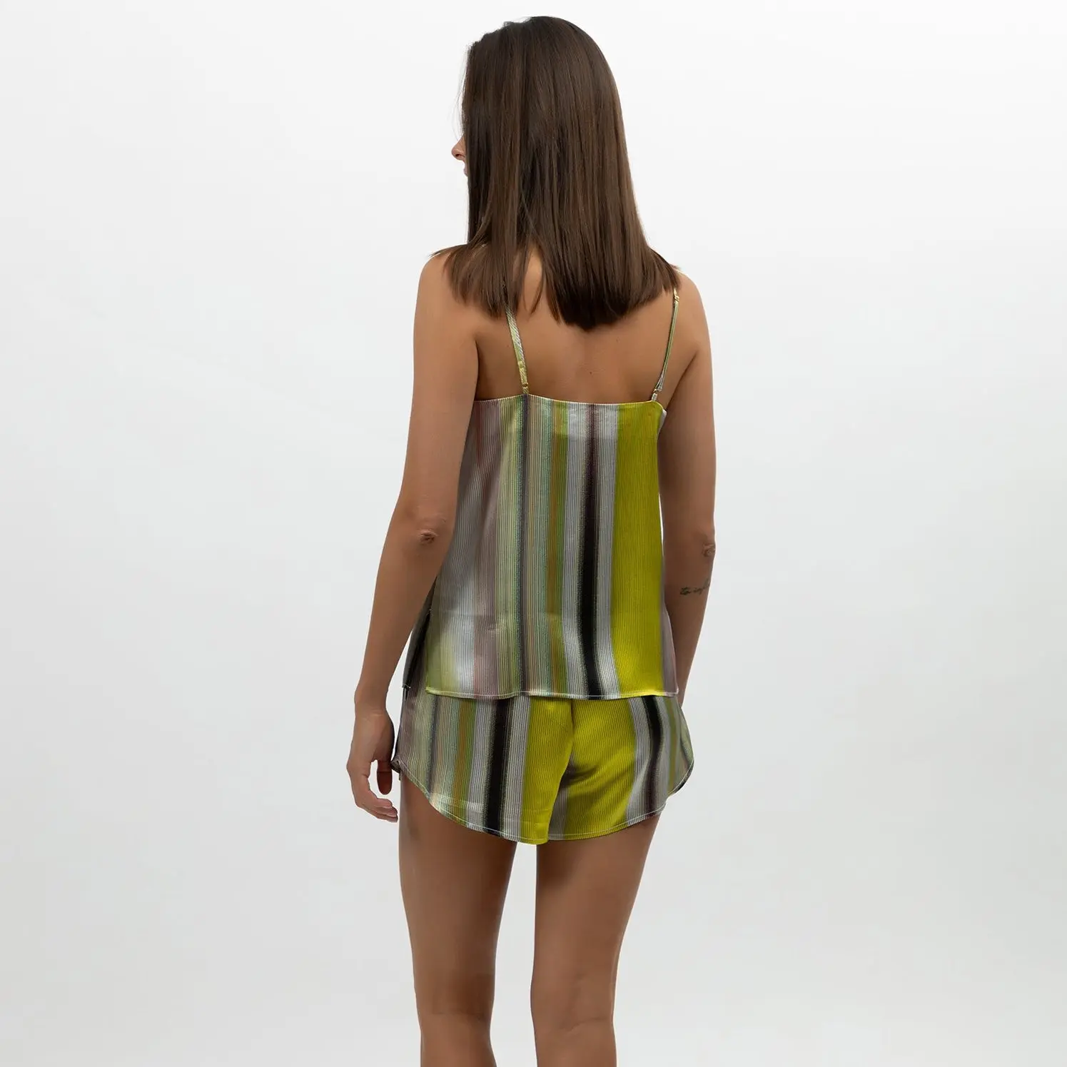 Art Stripes Silk Shorts - Image 8
