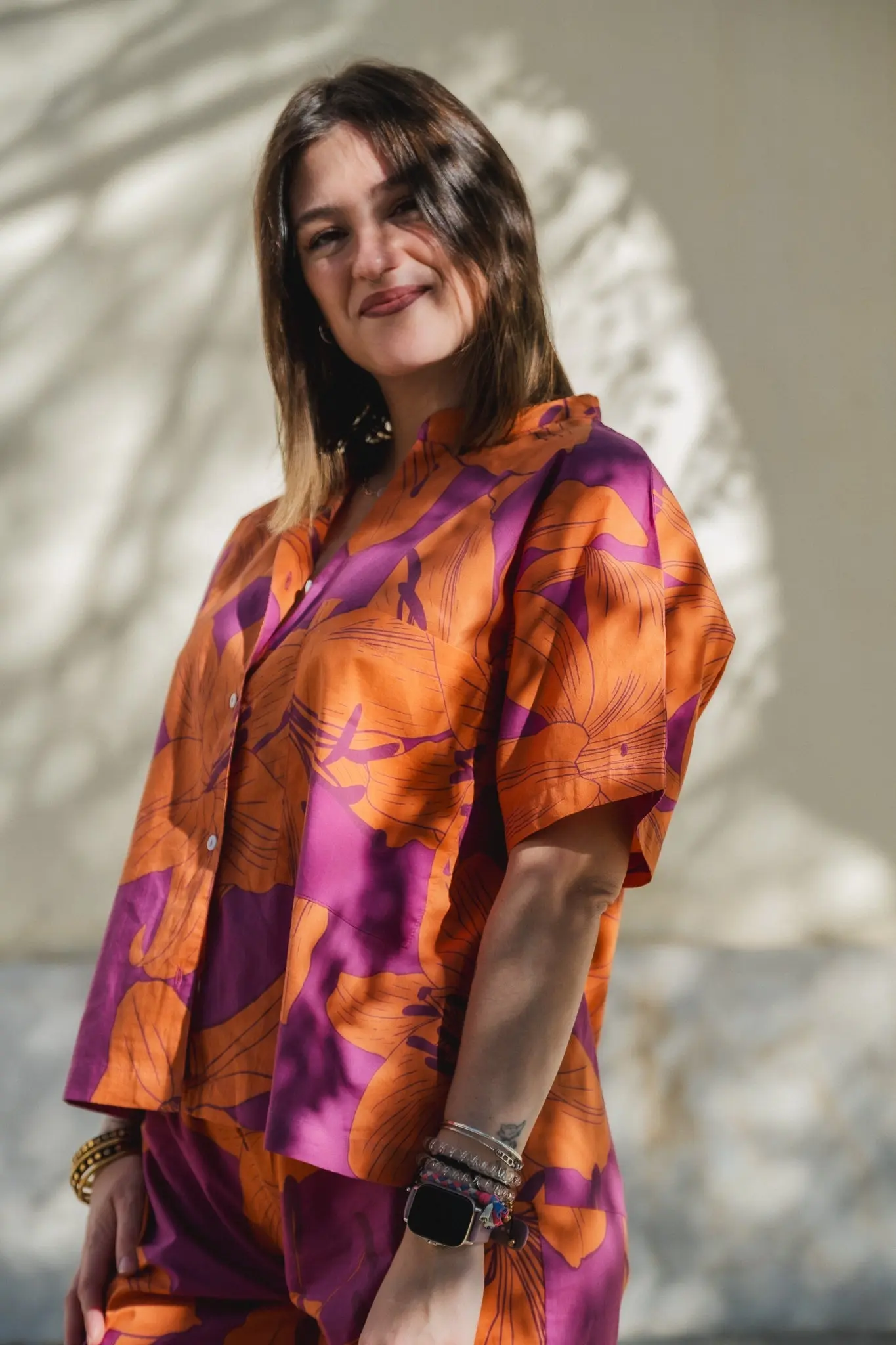 Ashna Bold Floral Print Cotton Pyjamas
