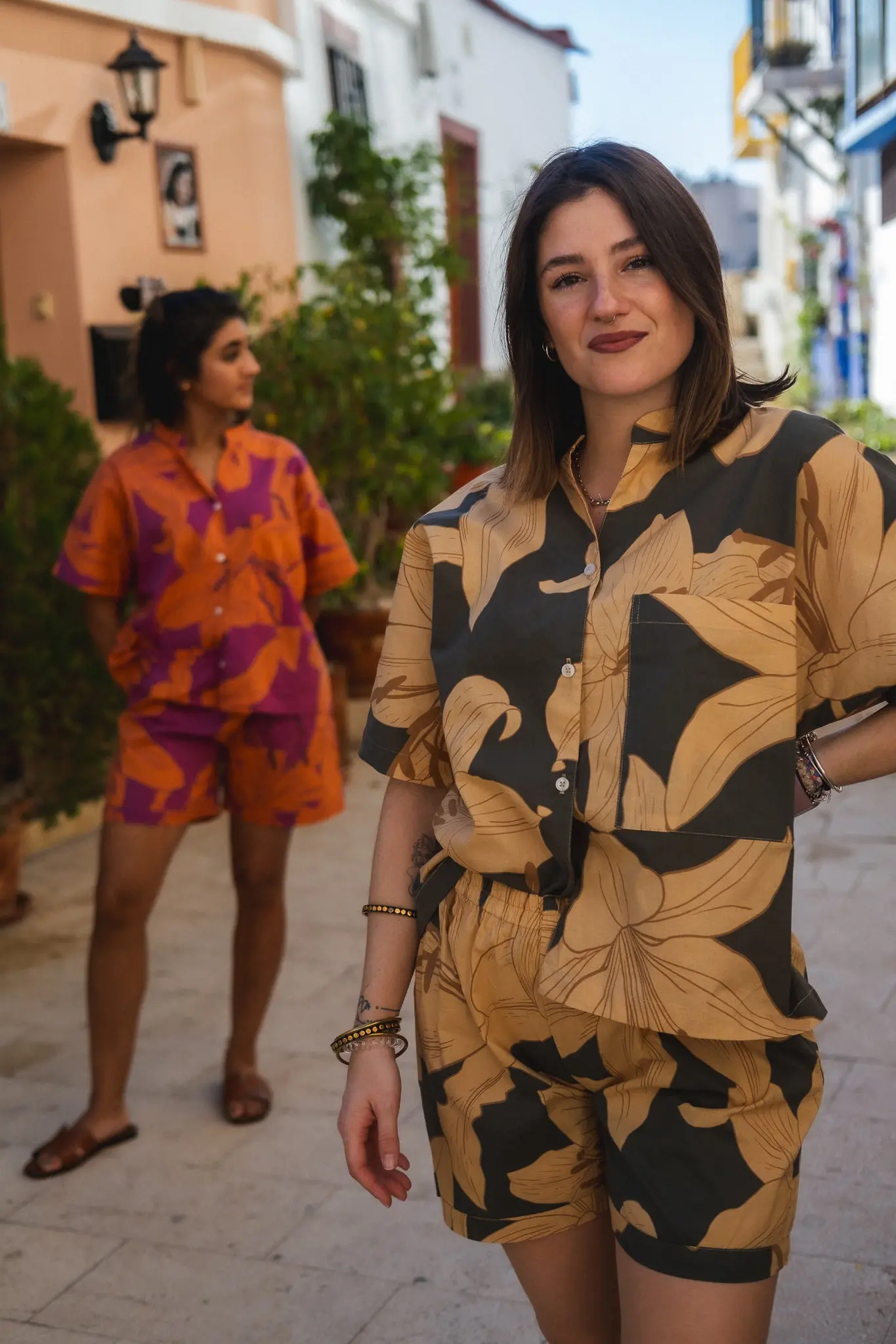 Ashni Bold Floral Print Cotton Pyjamas - Image 4