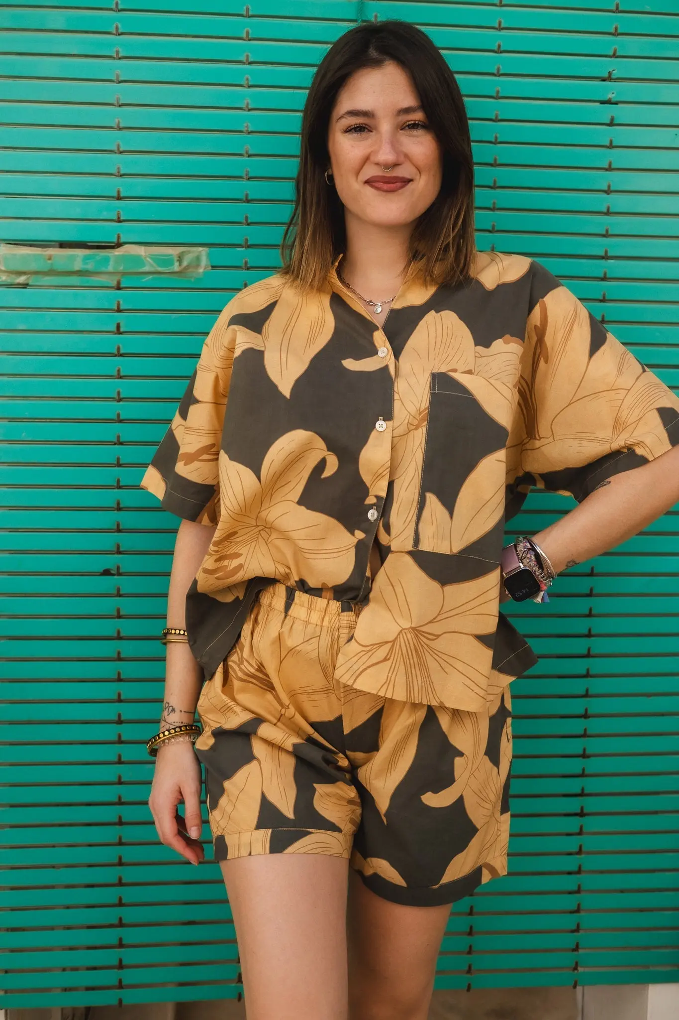 Ashni Bold Floral Print Cotton Pyjamas - Image 6