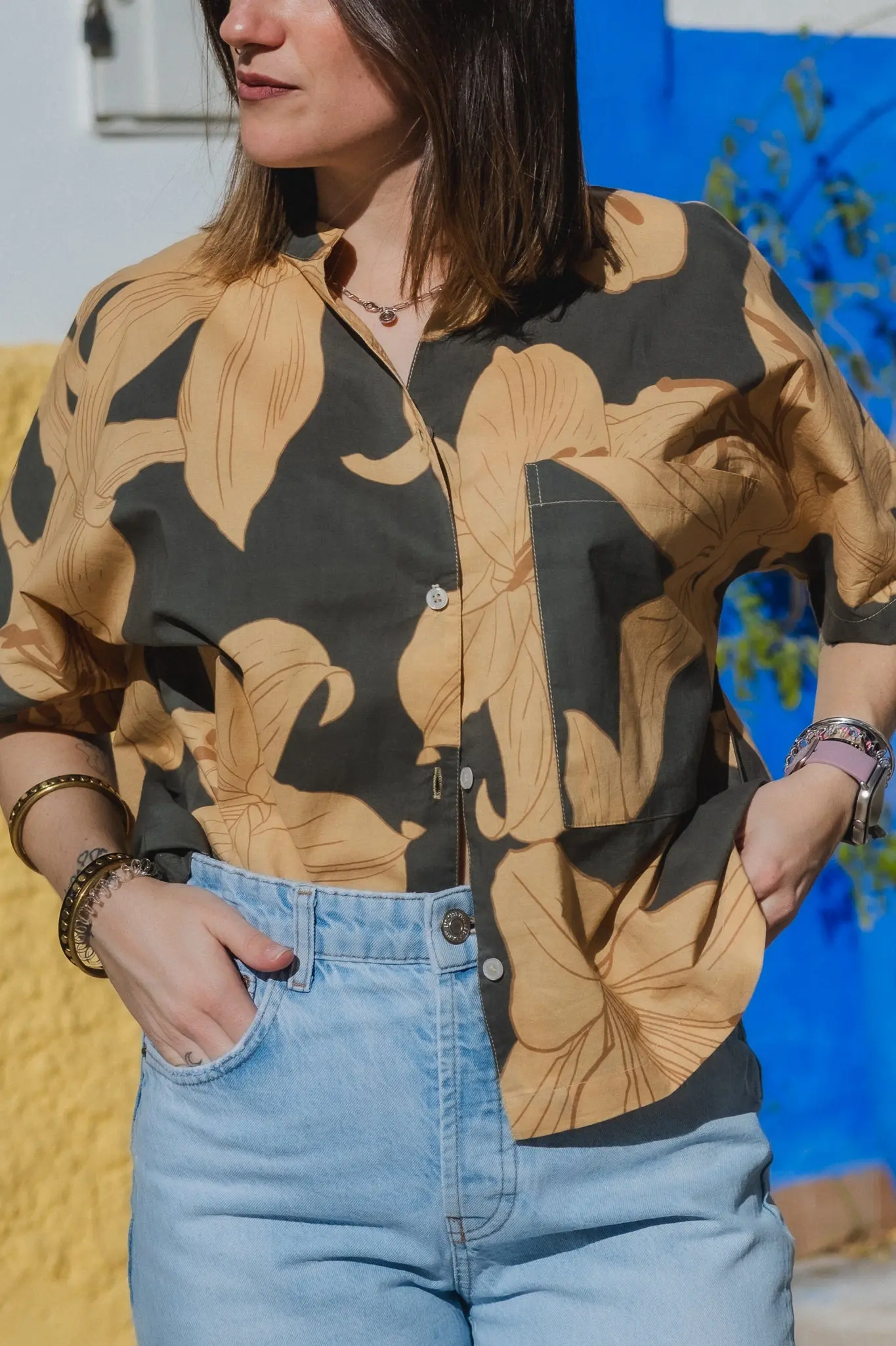 Ashni Bold Floral Print Cotton Pyjamas - Image 7