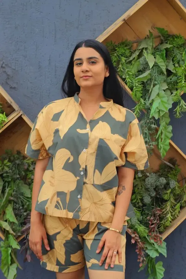 Ashni Bold Floral Print Cotton Pyjamas - Image 8