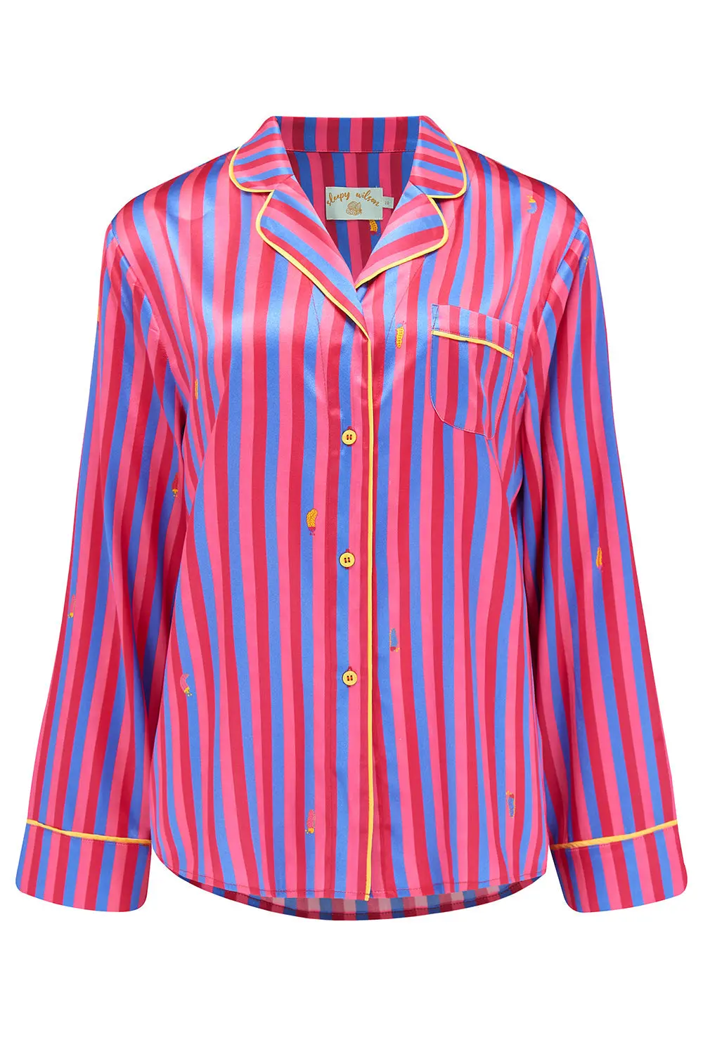 Aurelie Crimson Stripe Silk Shirt - Image 4