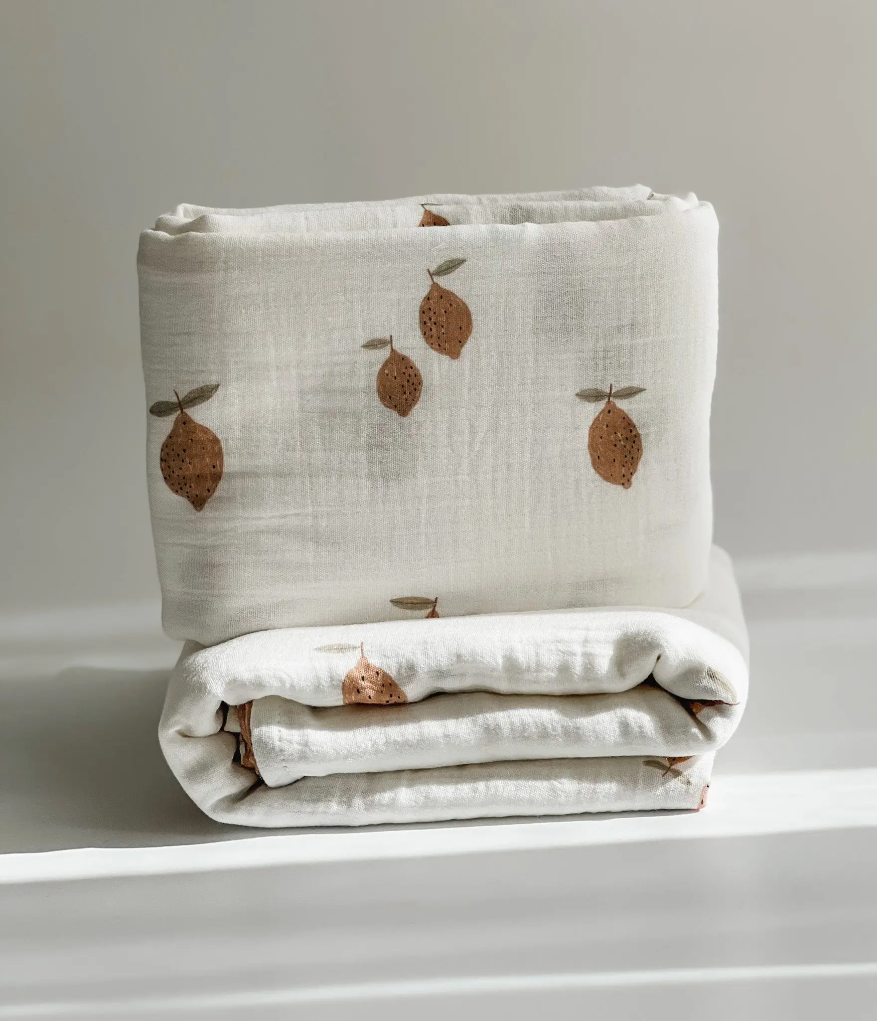 Baby Blanket -  Muslin Swaddle - Lemons - Image 3