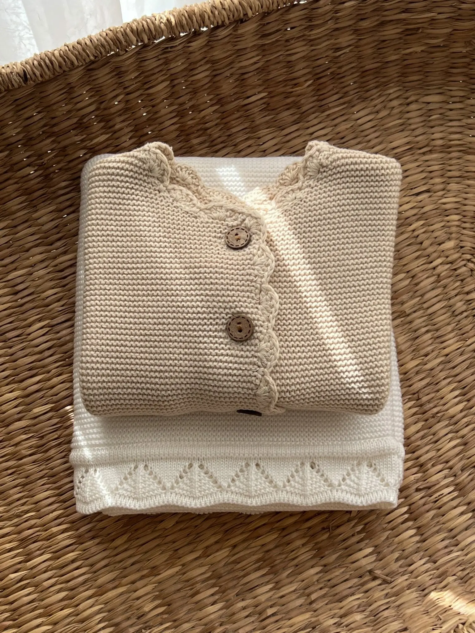 Baby Knit Cardigan - Oat - Image 3