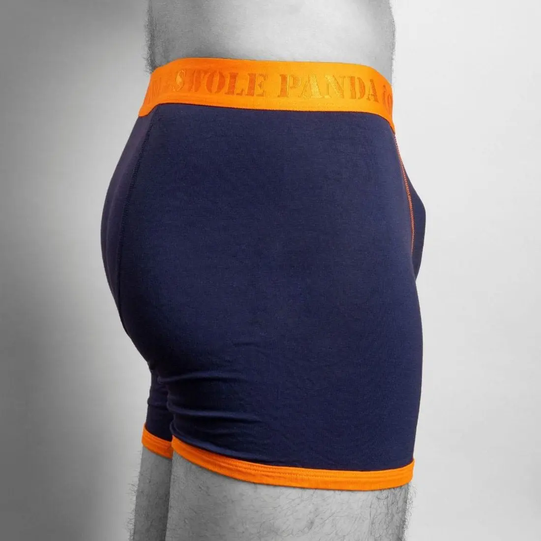 Bamboo Boxers - Navy / Orange Band - Image 3