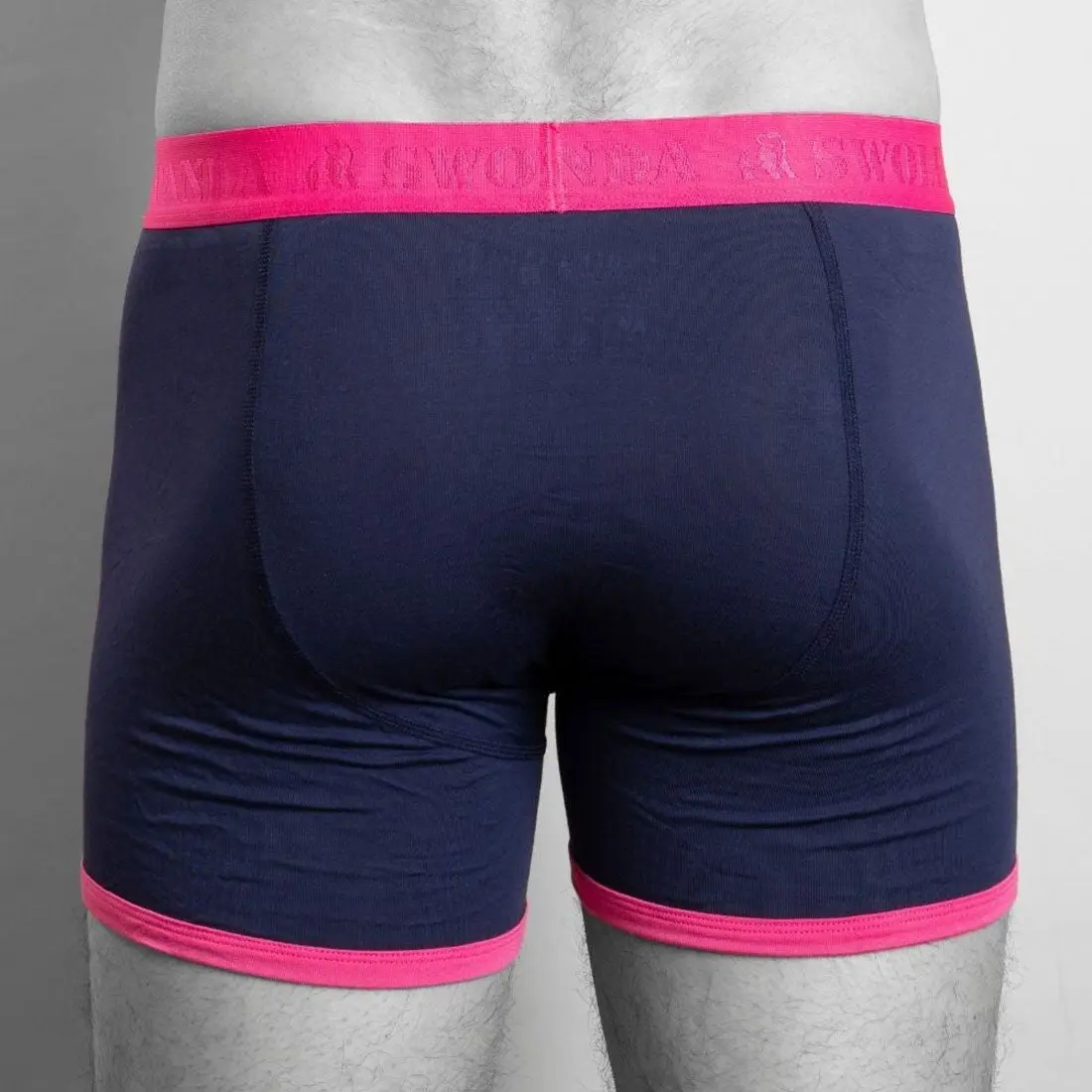 Bamboo Boxers - Navy / Pink Band - Image 3