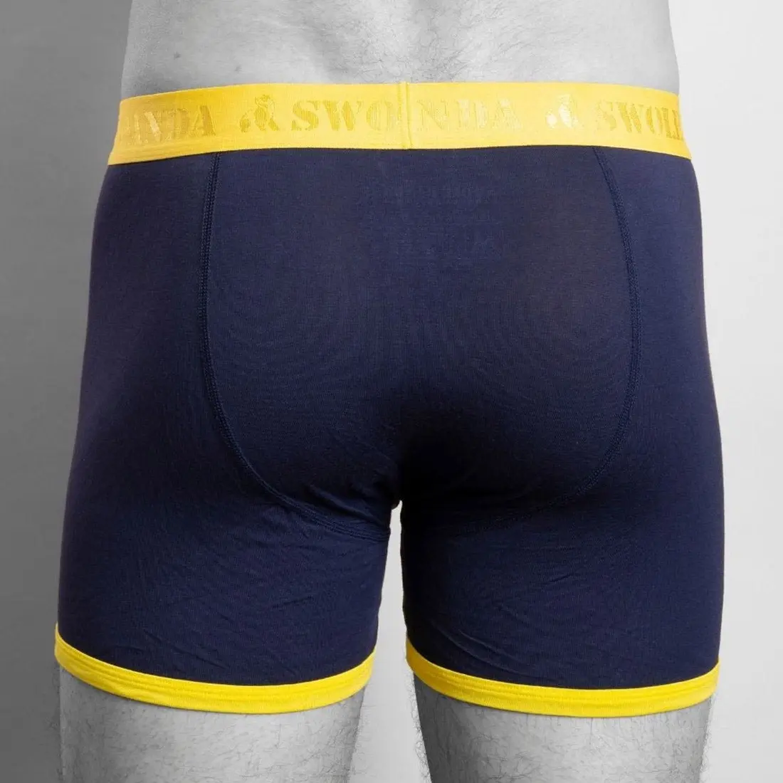 Bamboo Boxers - Navy / Yellow Band - Image 3