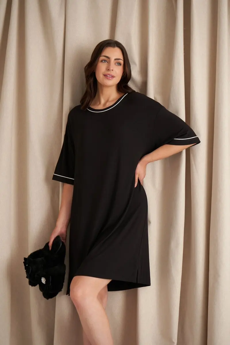 Black Bamboo Classic Tee Dress - Image 4