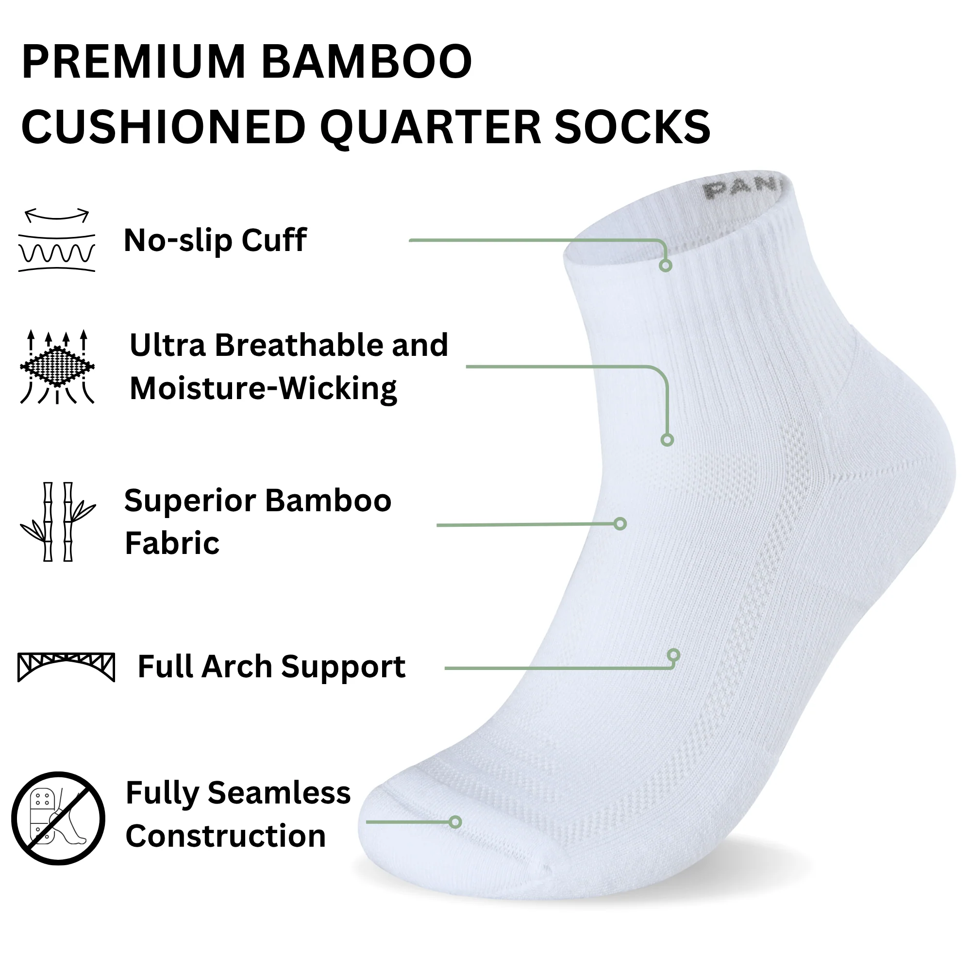 Bamboo Cushioned Quarter Socks - Image 14
