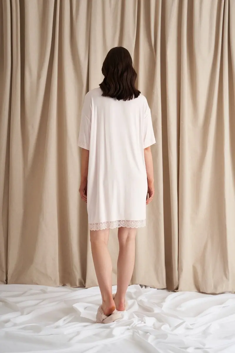 Powder Puff Bamboo Lace Tee Dress - Image 3