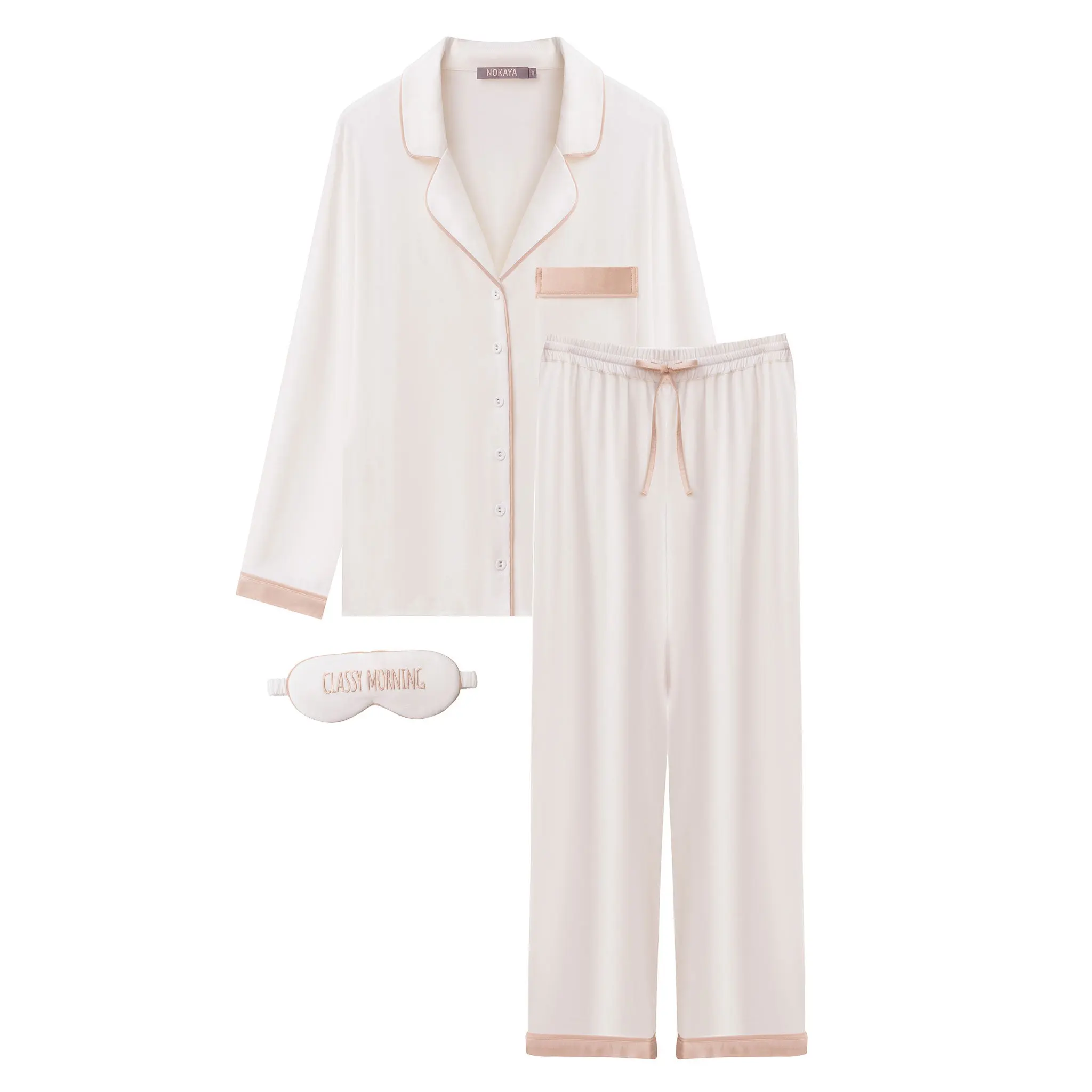 Unbleached Cotton Women's Bamboo Long Pyjama Set - Image 7
