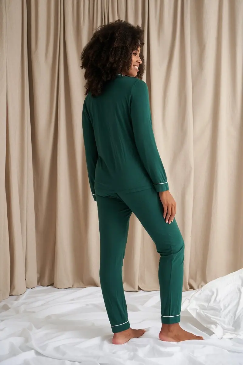 Bamboo Pyjama Set in Green - Image 3