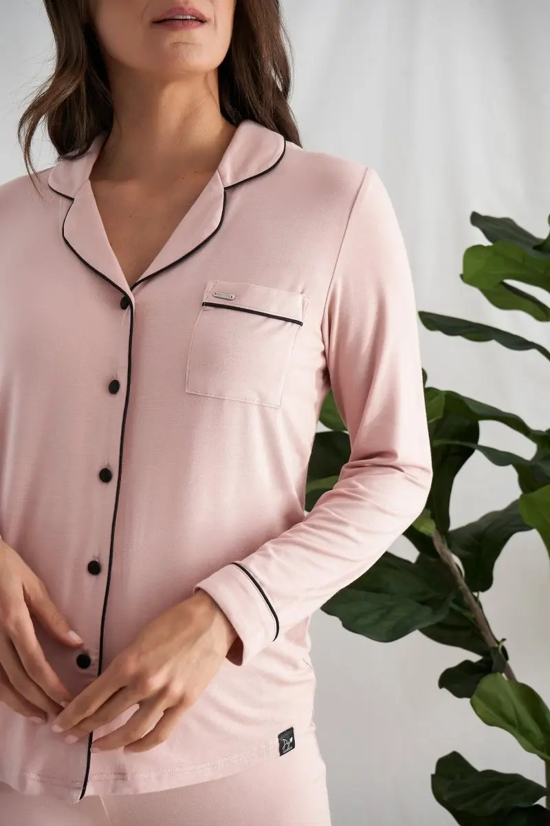 Bamboo Pyjama Set in Pink - Image 2