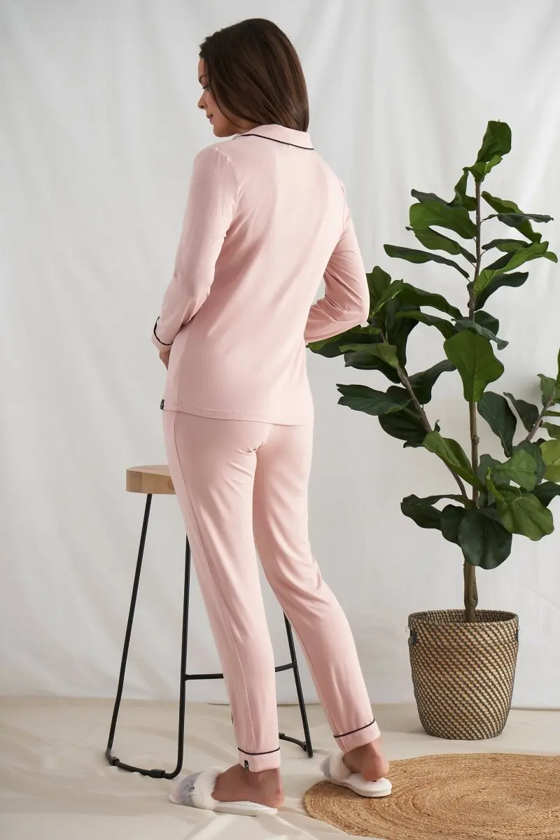 Bamboo Pyjama Set in Pink - Image 3