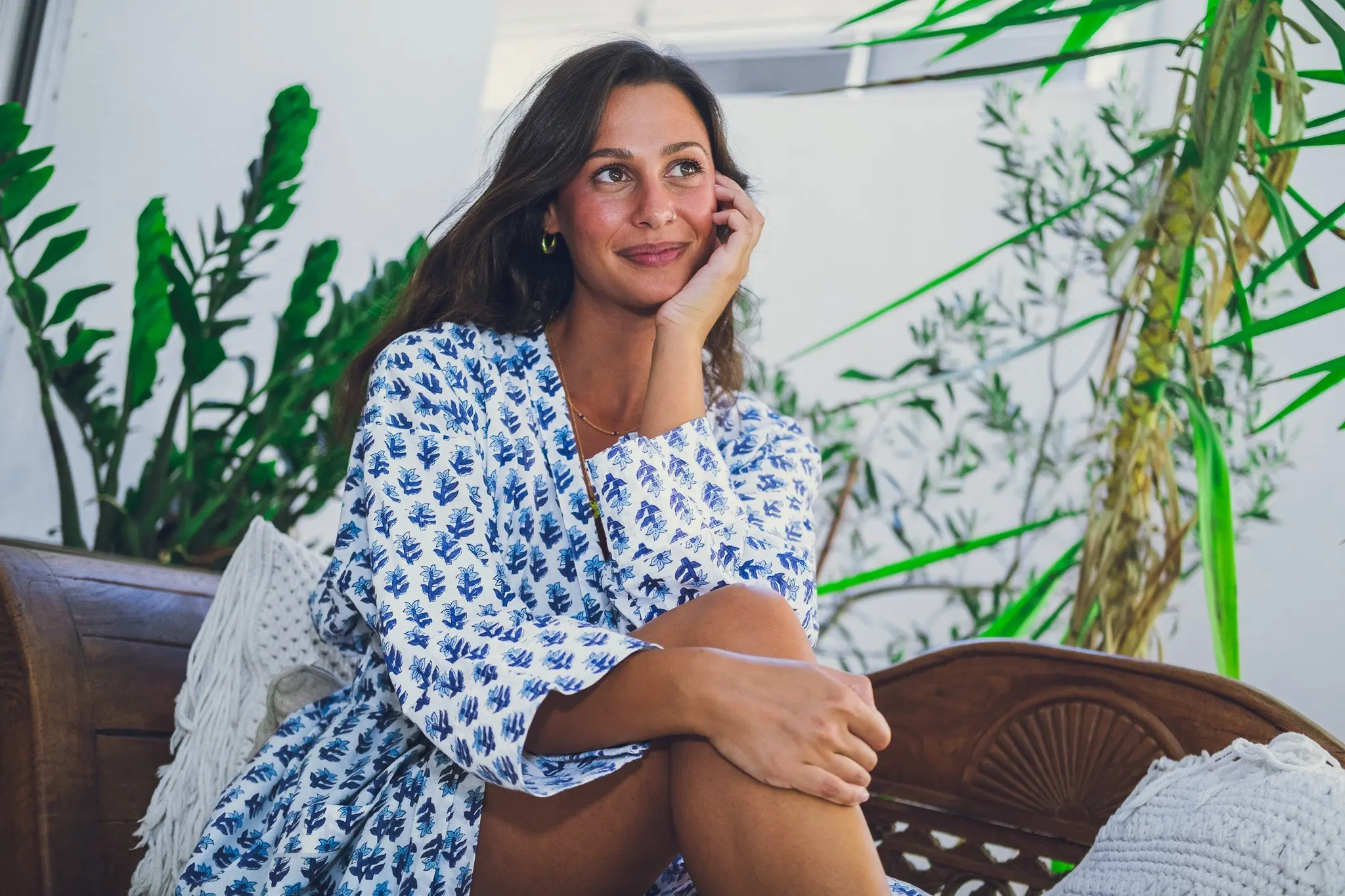 Bandana Hand Block Printed Cotton Robe - Image 13