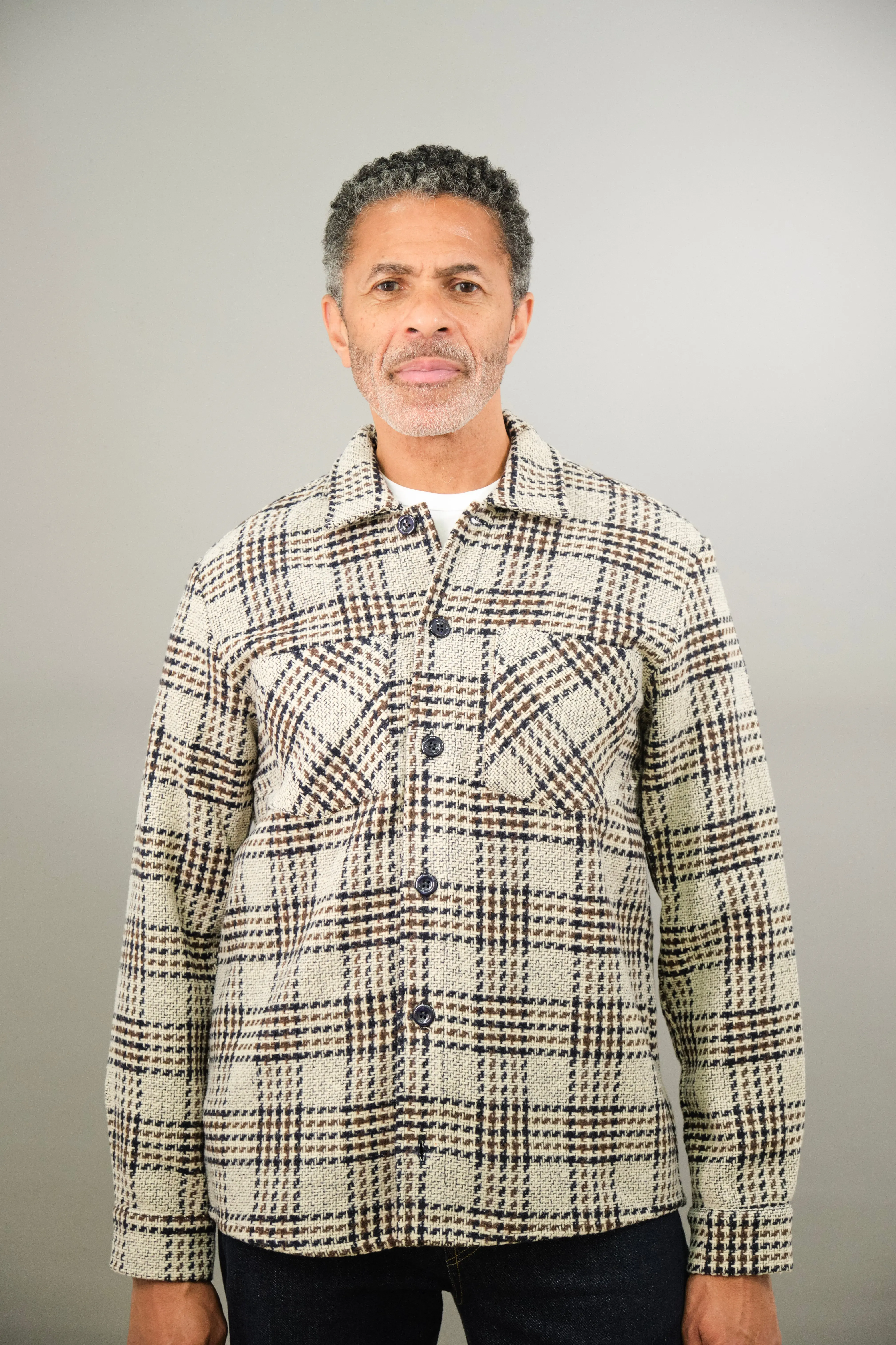 Bart Overshirt - Dogtooth Stone Brown Black - Image 2