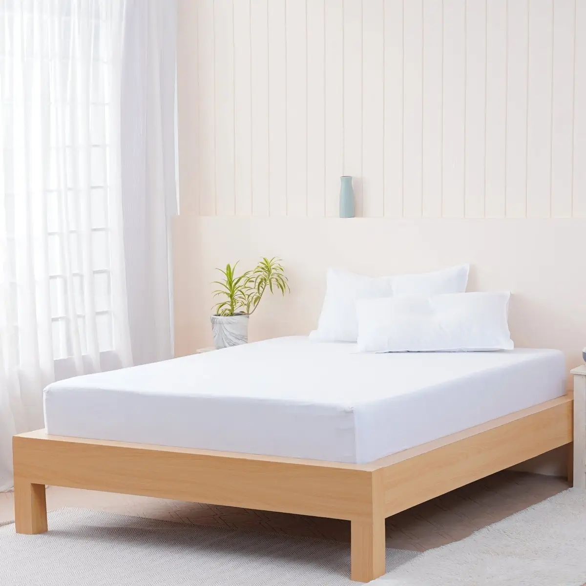 Bella Flanellette Brushed Cotton - White Fitted Sheet