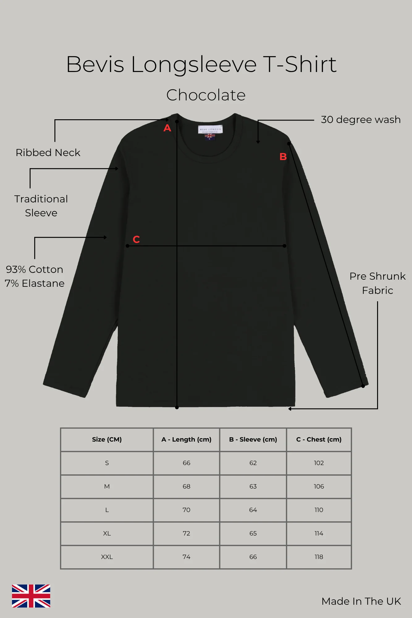 Bevis Long Sleeve Cotton T-shirt - Chocolate - Image 3