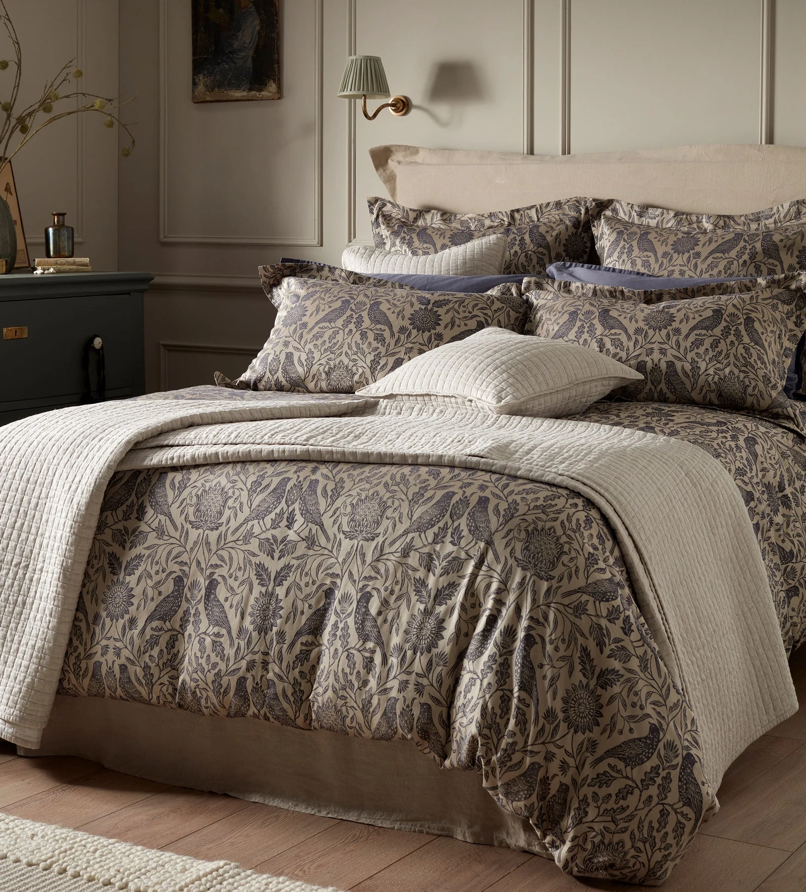 Birdie Jacquard 100% Cotton Duvet Cover - Image 2