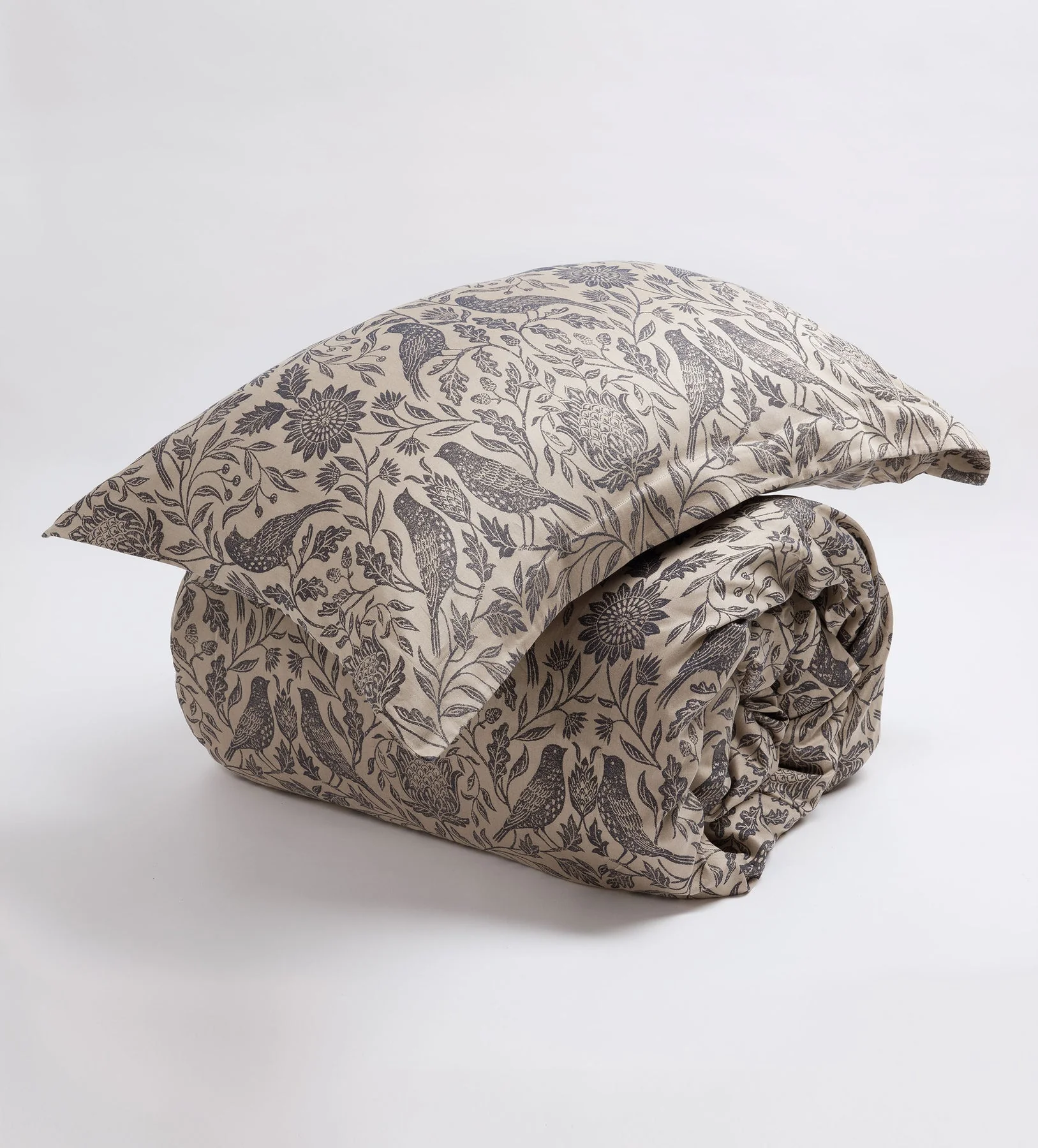 Birdie Jacquard 100% Cotton Duvet Cover - Image 5