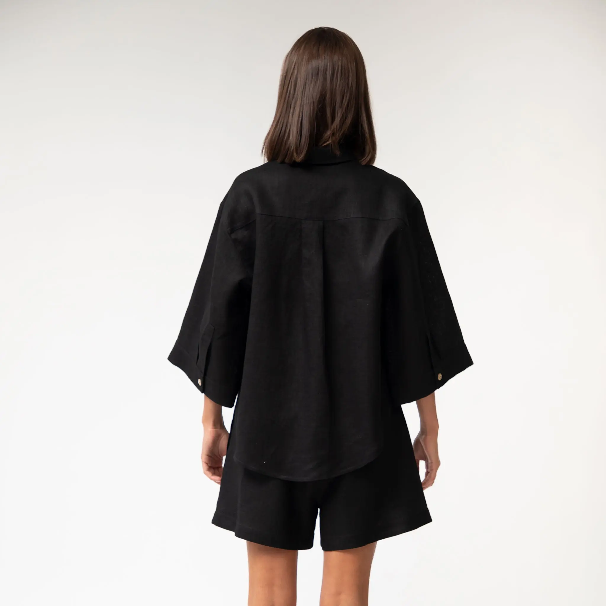 Black Heavy Linen Shirt Perfect Days - Image 10
