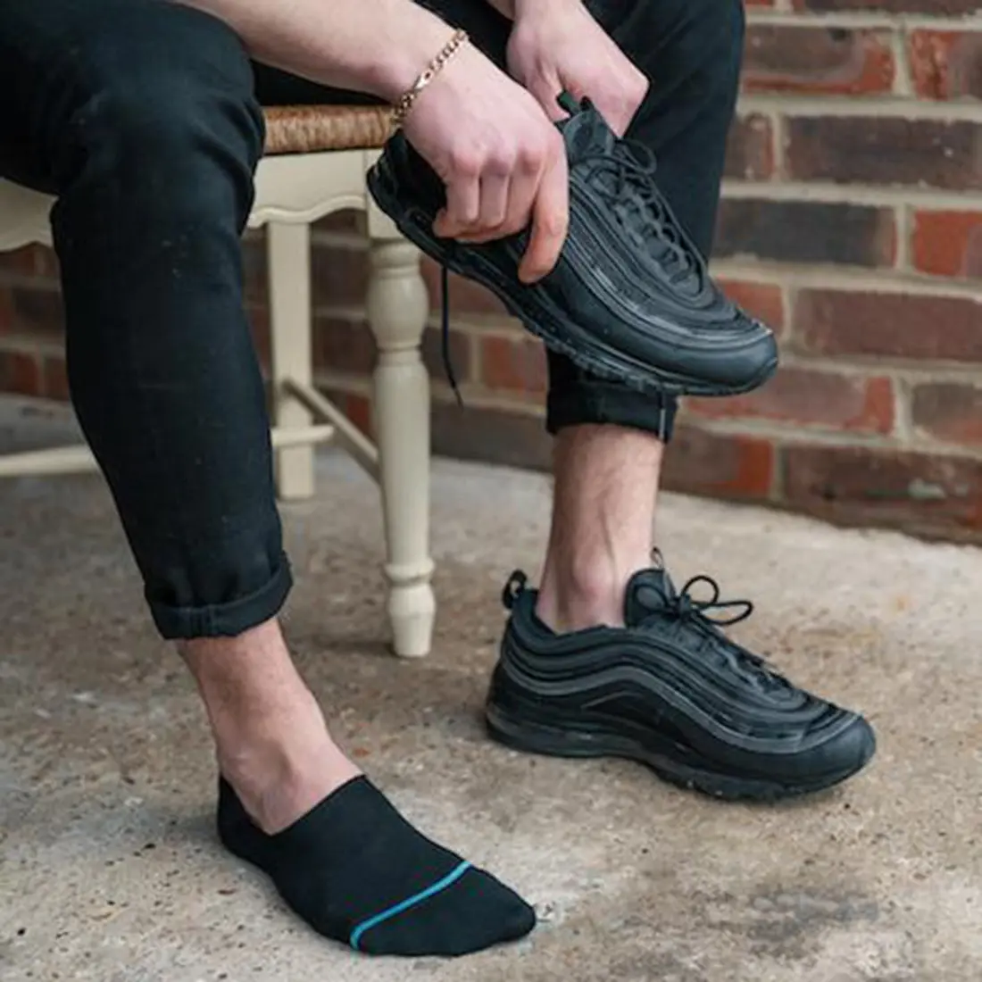 Black "No-Show" Bamboo Socks - Image 2