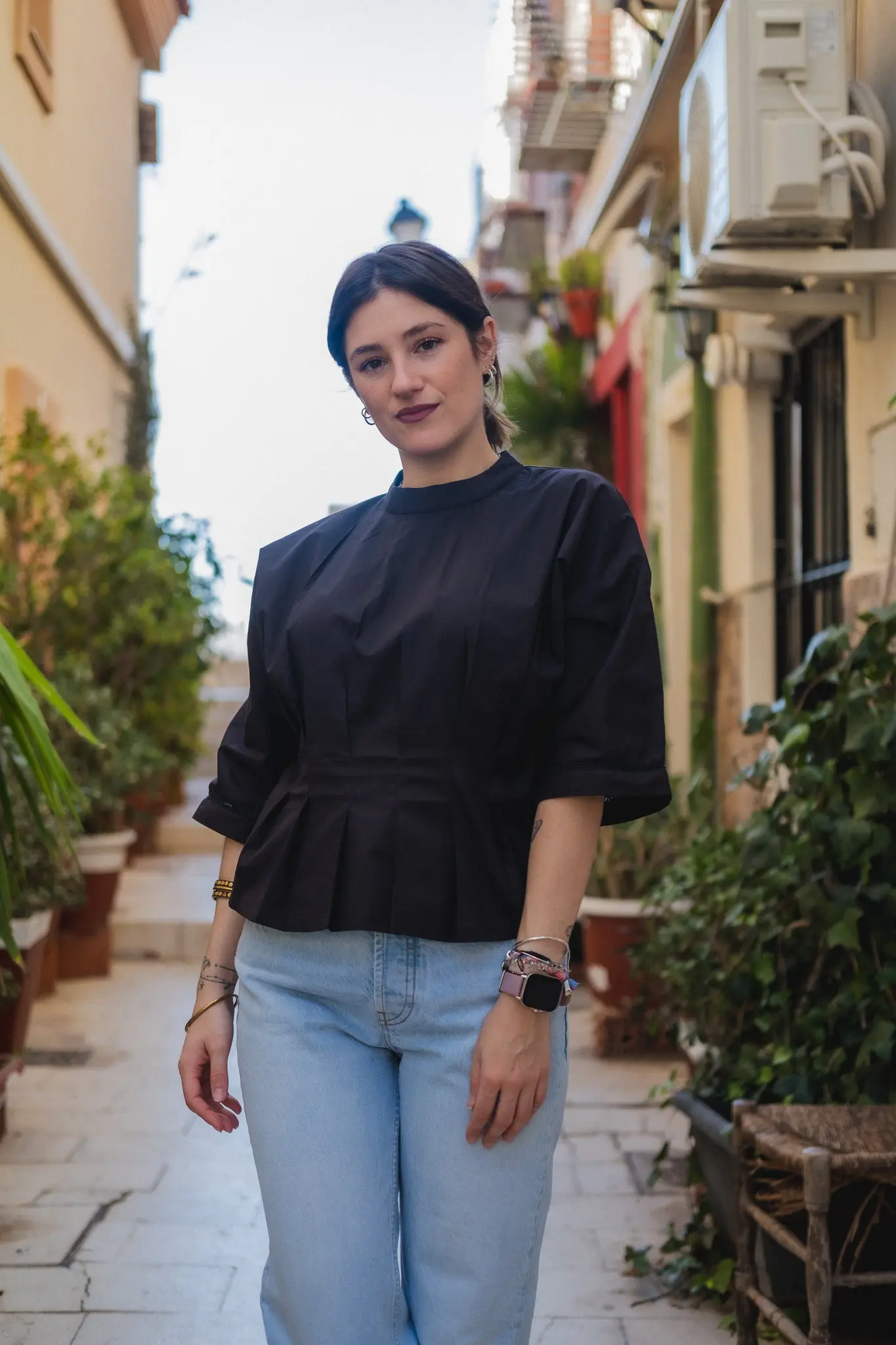 Black Pleated Top