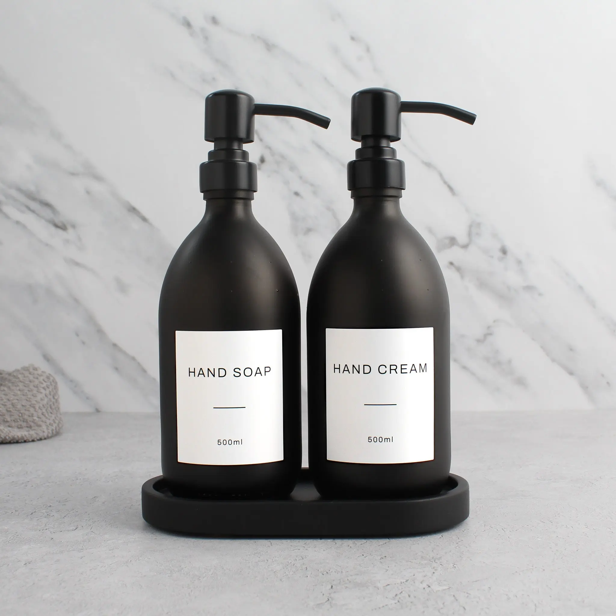 Black Tray & Matte Black Dispenser Double Set - Image 10