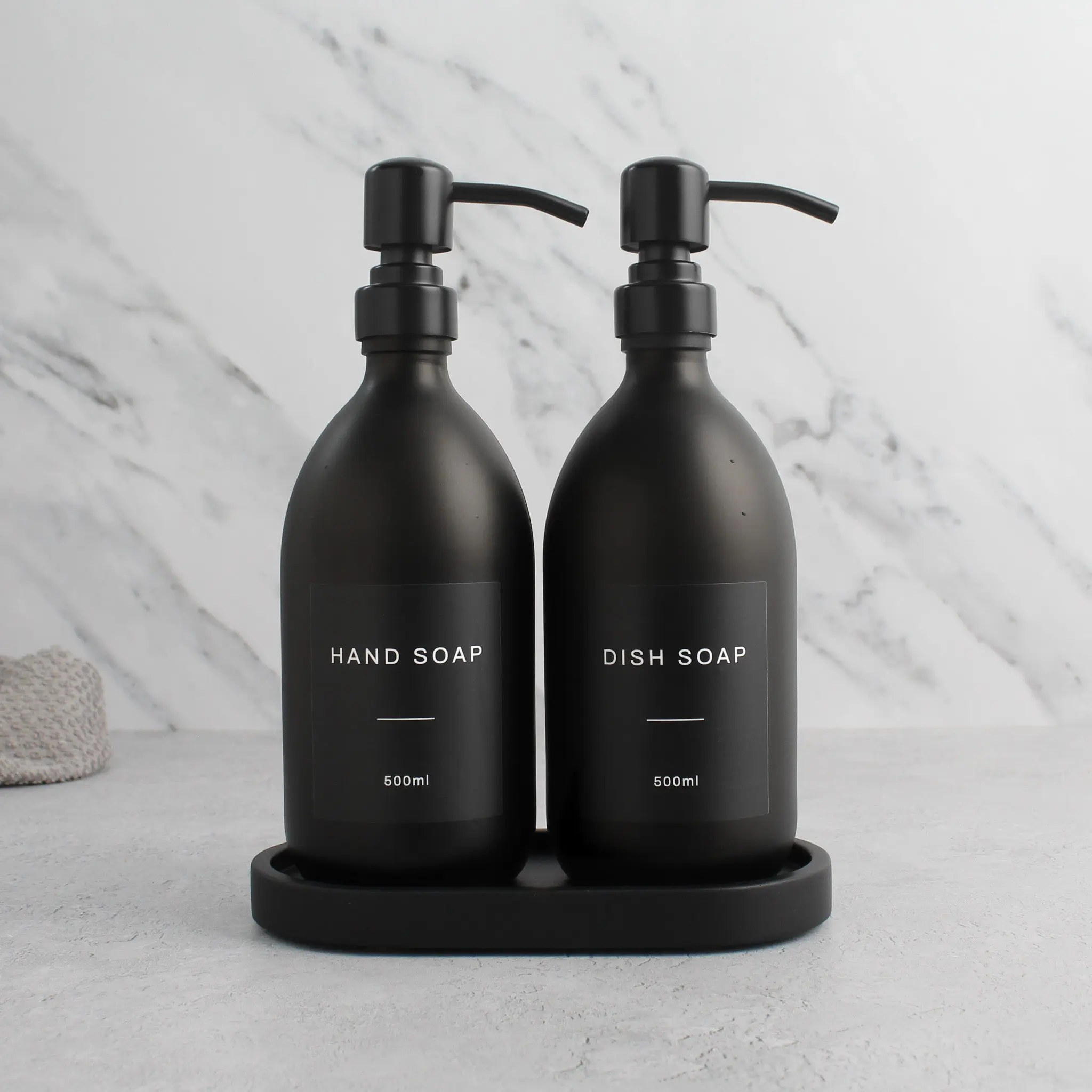 Black Tray & Matte Black Dispenser Double Set - Image 11