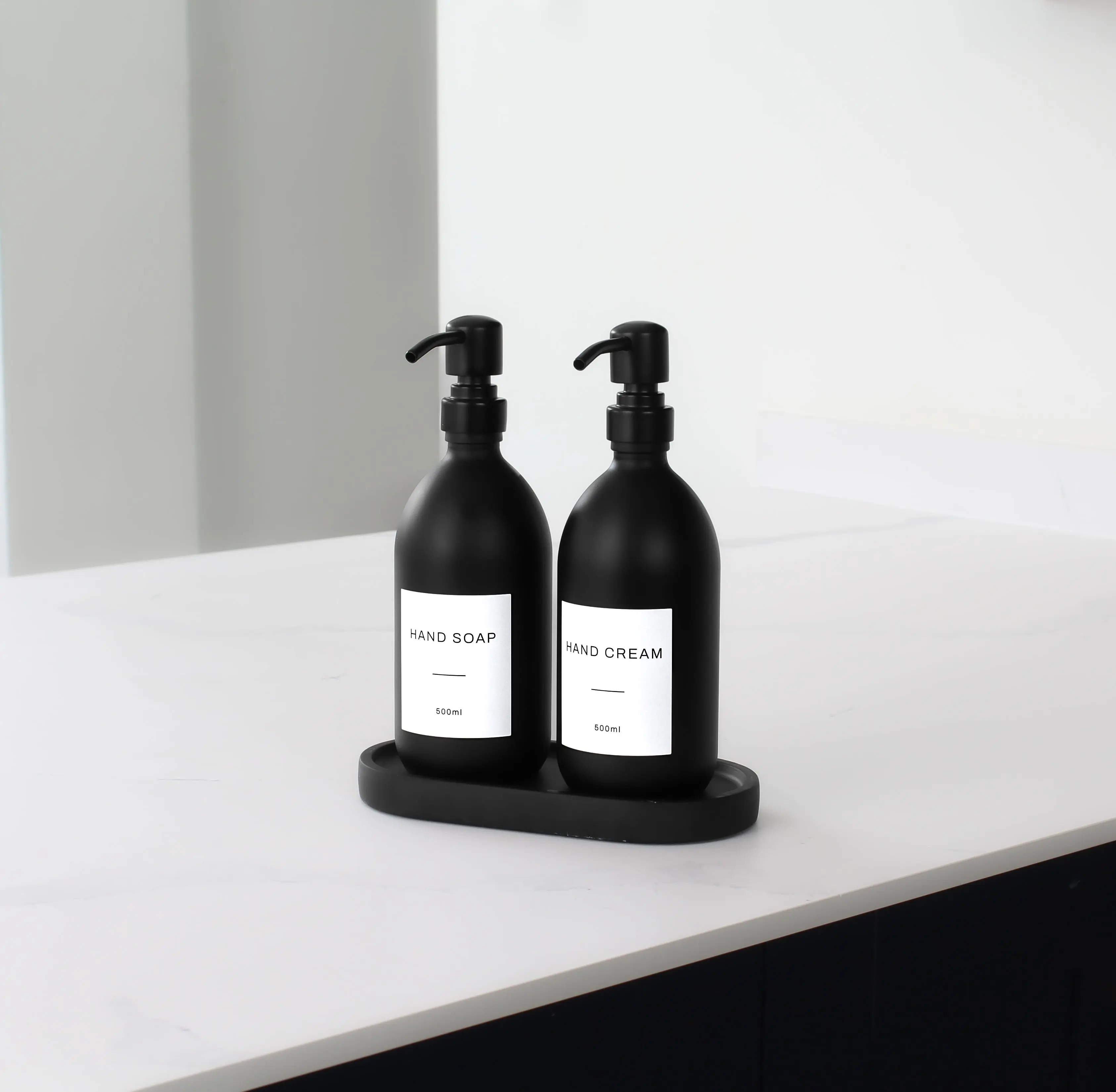 Black Tray & Matte Black Dispenser Double Set - Image 4