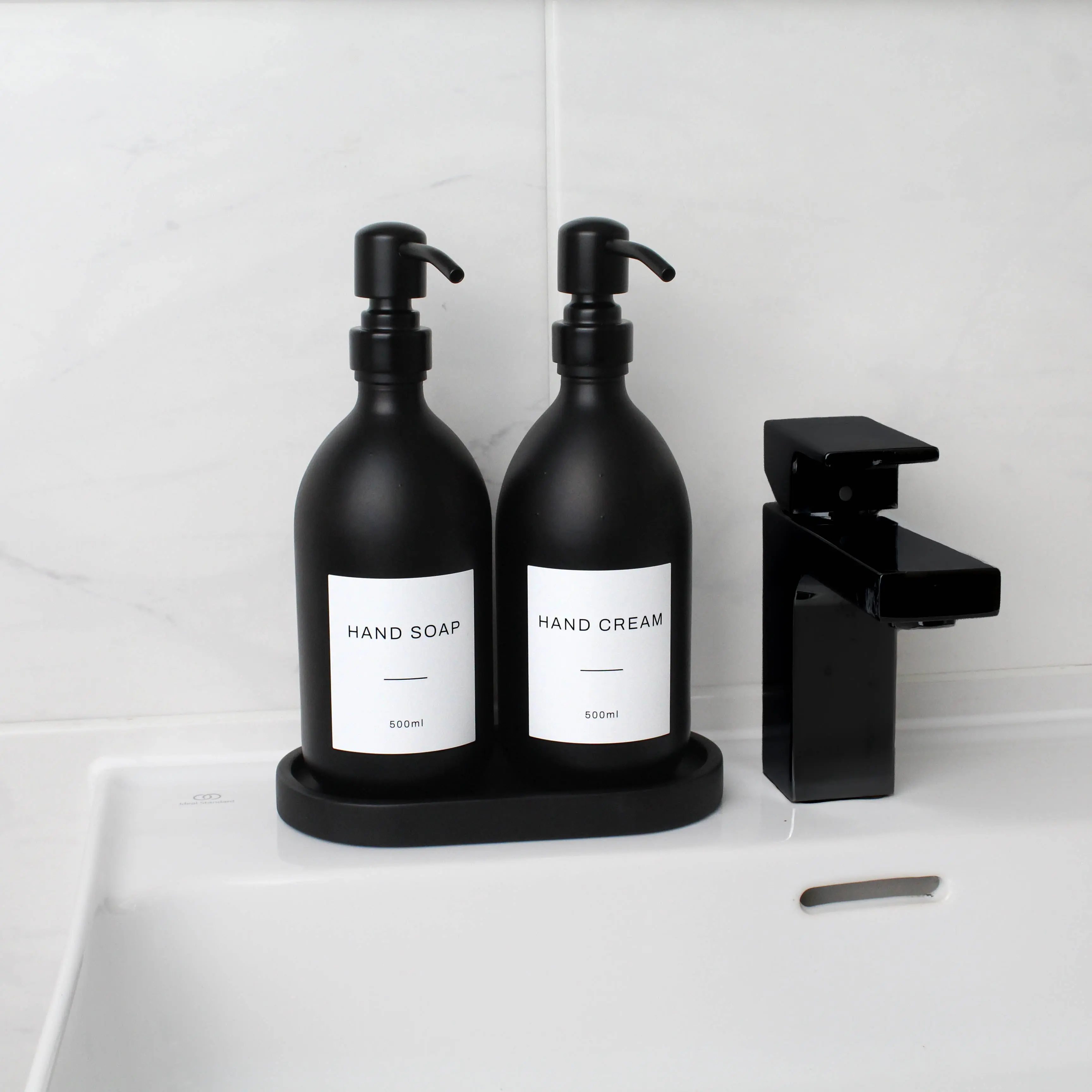 Black Tray & Matte Black Dispenser Double Set - Image 7