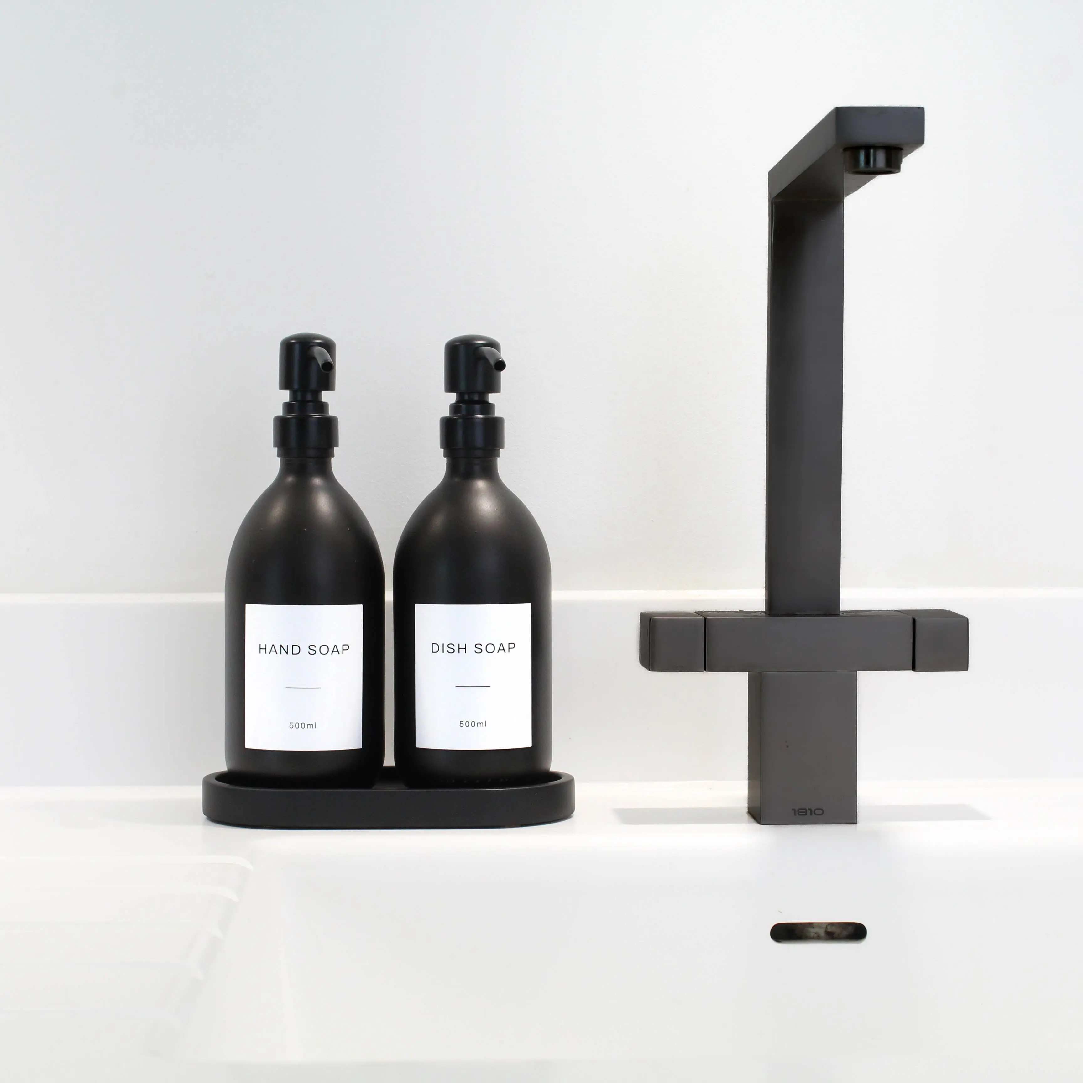 Black Tray & Matte Black Dispenser Double Set - Image 8