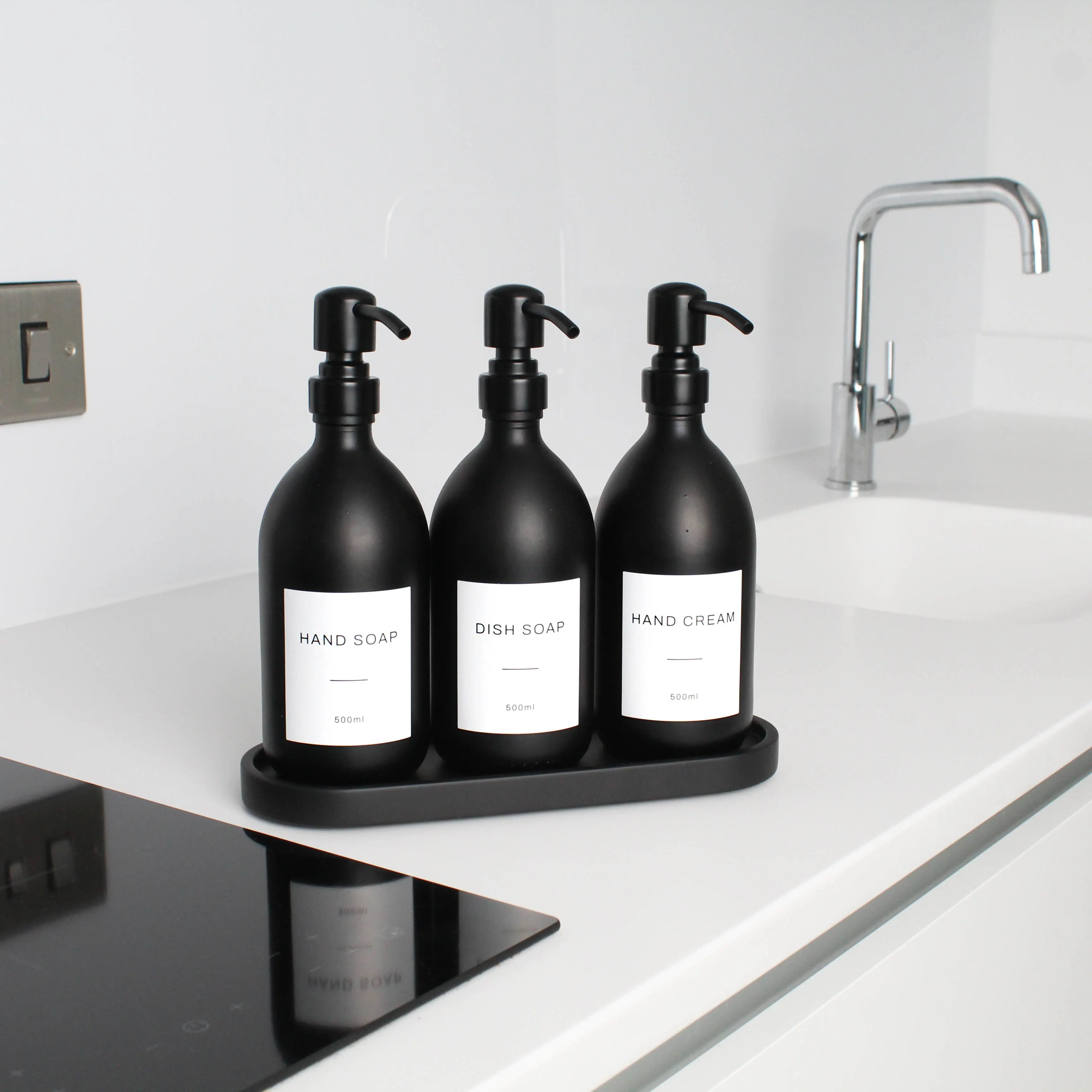 Black Tray & Matte Black Dispenser Triple Set - Image 6
