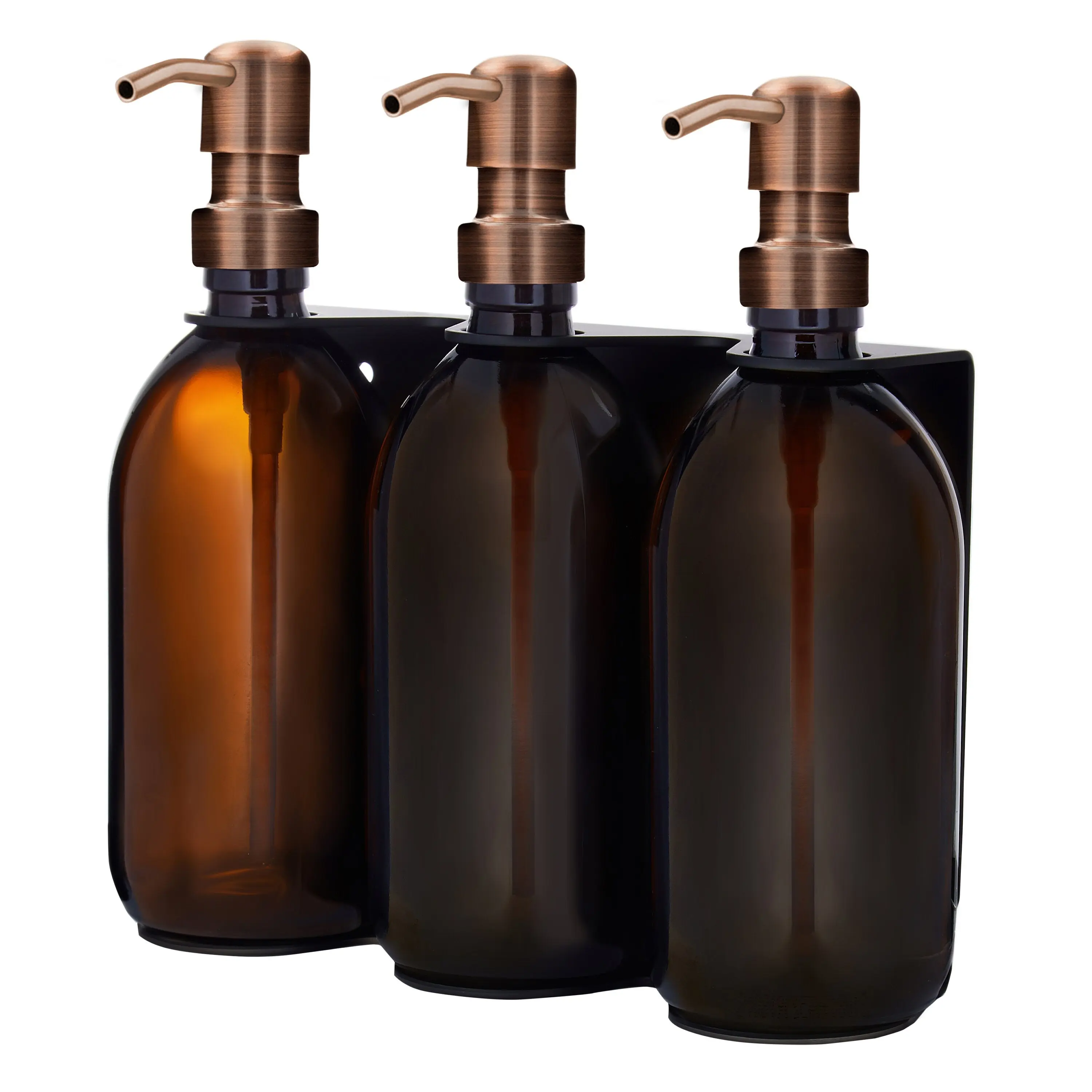 Black Triple Wall Mounted Soap Dispenser - Image 4