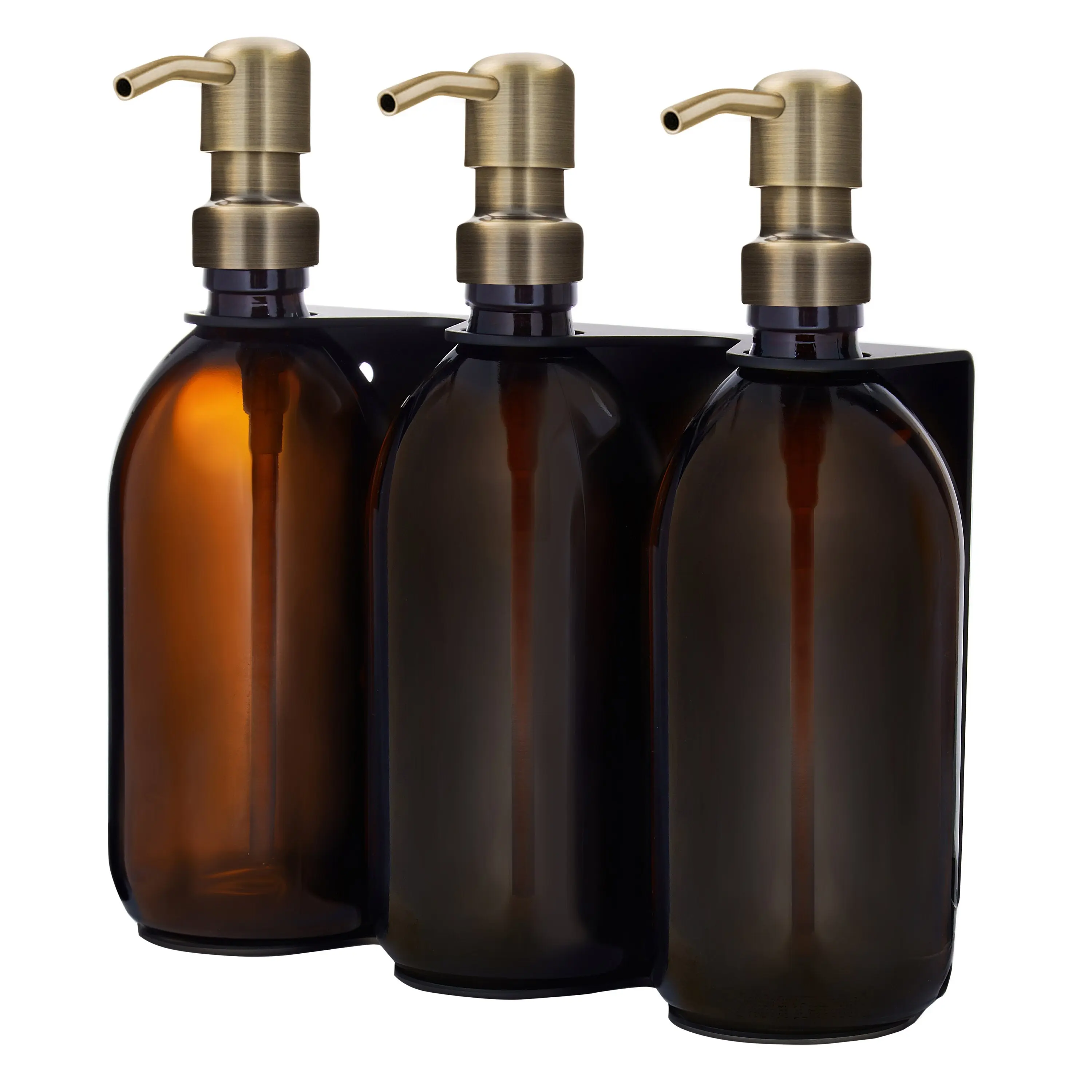Black Triple Wall Mounted Soap Dispenser - Image 5