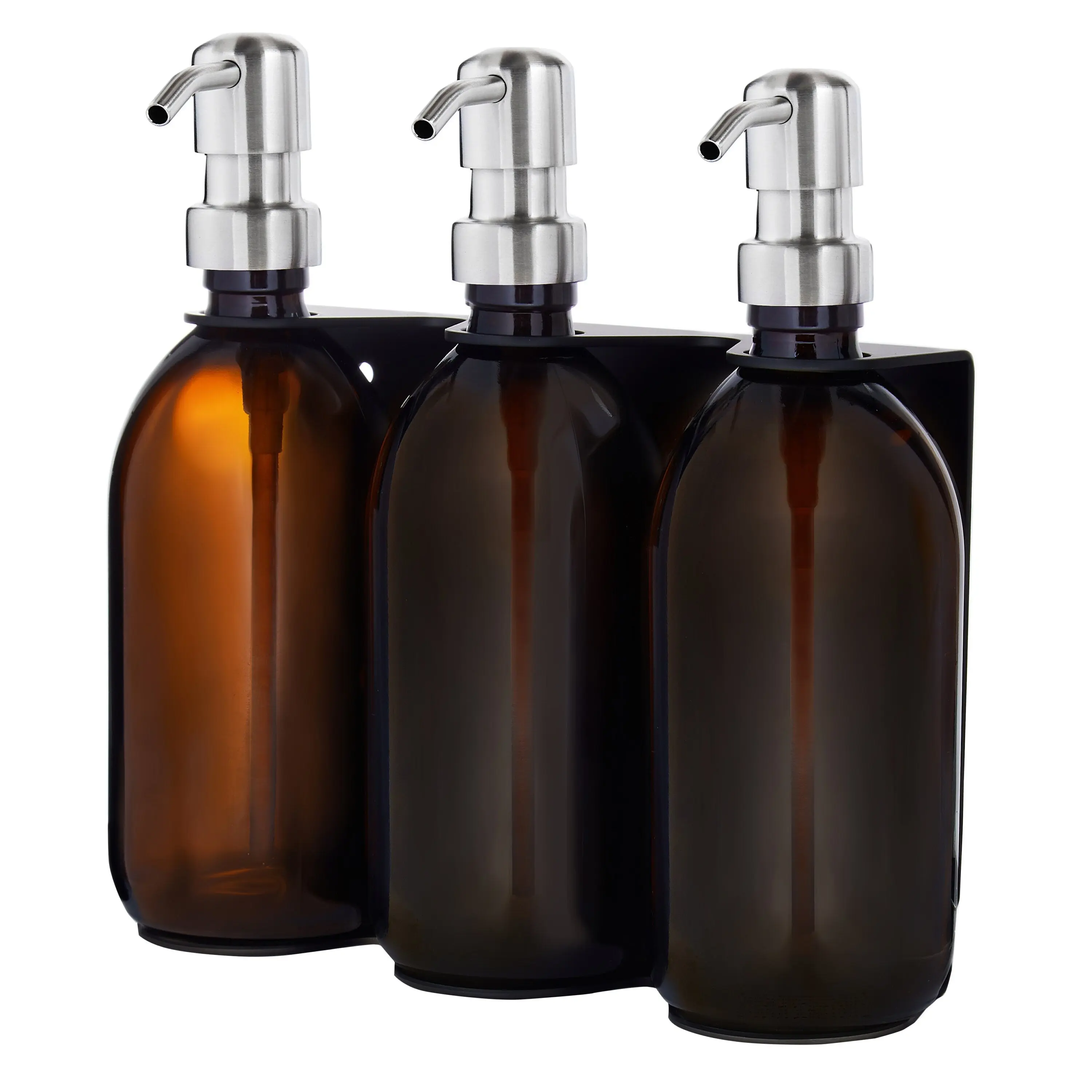 Black Triple Wall Mounted Soap Dispenser - Image 6