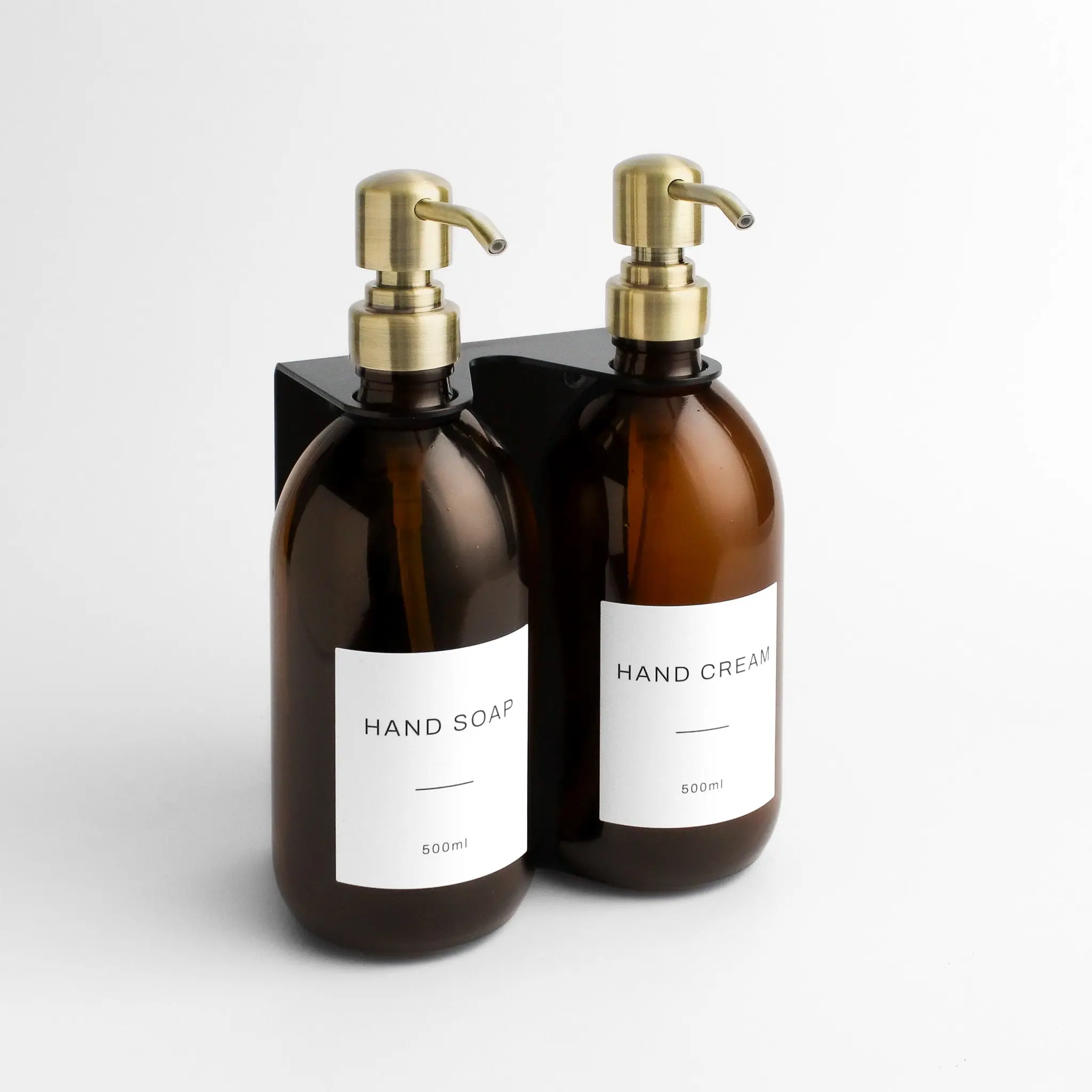 Black Wall Bracket & Amber Glass Dispenser Set - Image 12