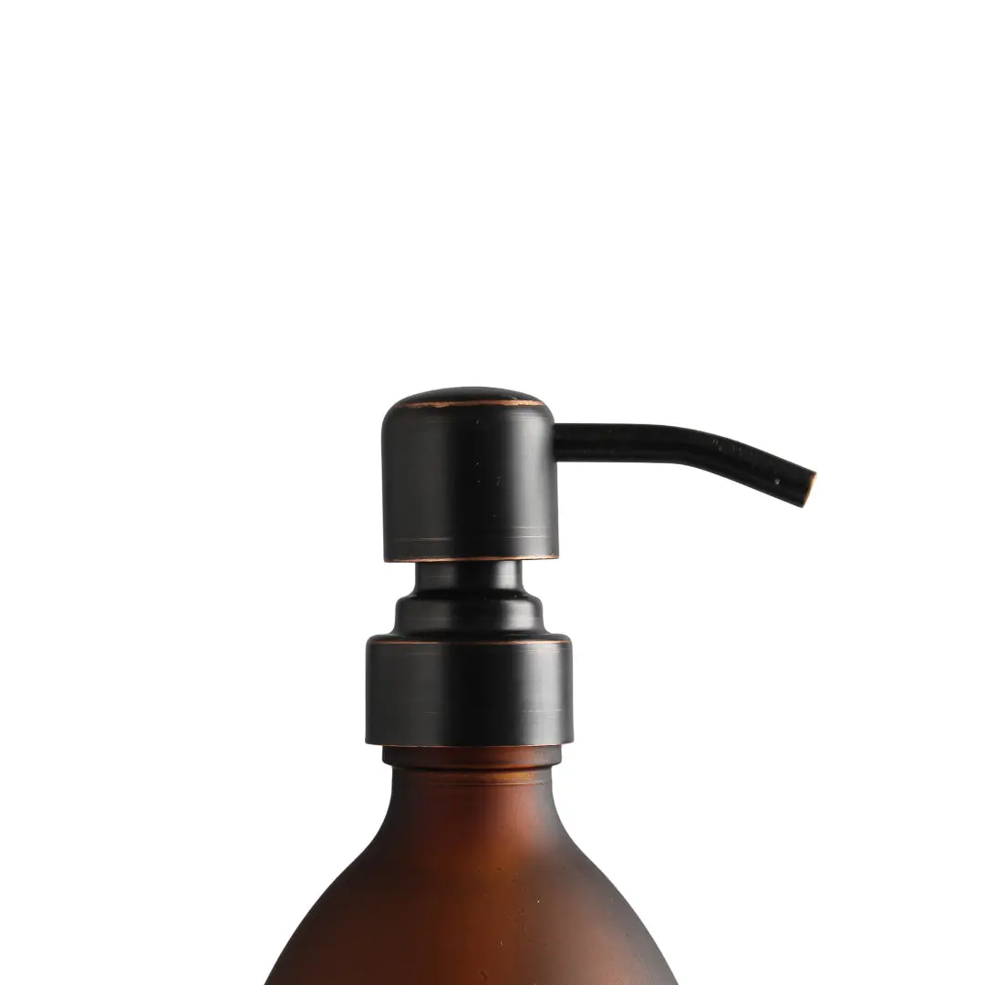 Black Wall Bracket & Frosted Amber Glass Dispenser Set - Image 23