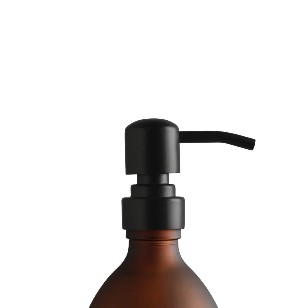 Black Wall Bracket & Frosted Amber Glass Dispenser Set - Image 7