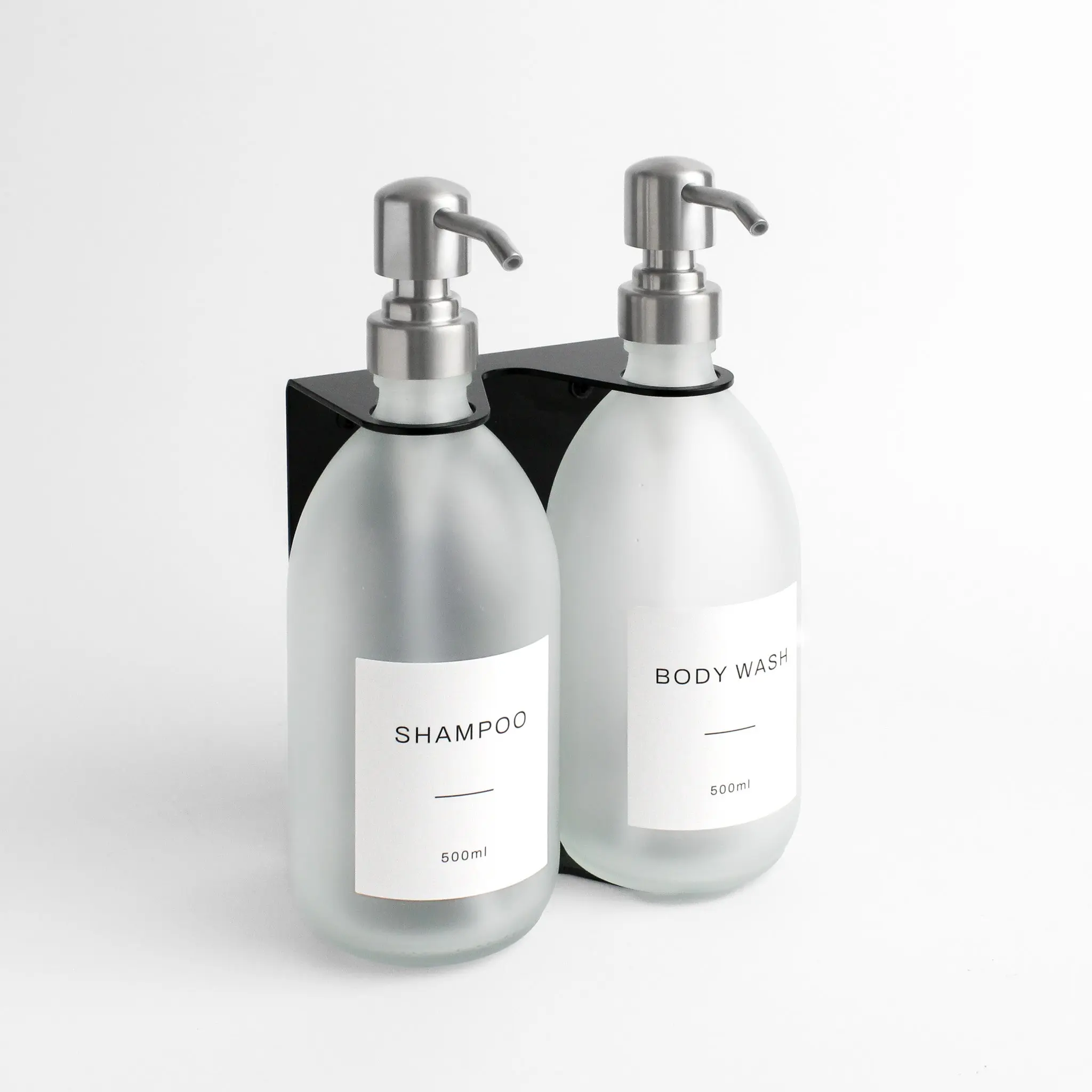 Black Wall Bracket & Frosted White Glass Dispenser Set - Image 18